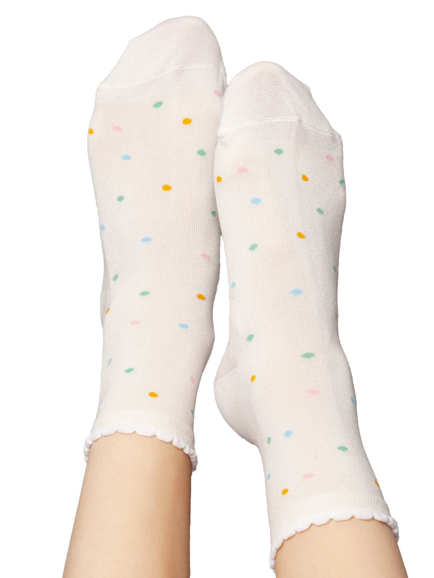Socken mit Viskose (aus Bambus-Cellulose) Konfetti weiß