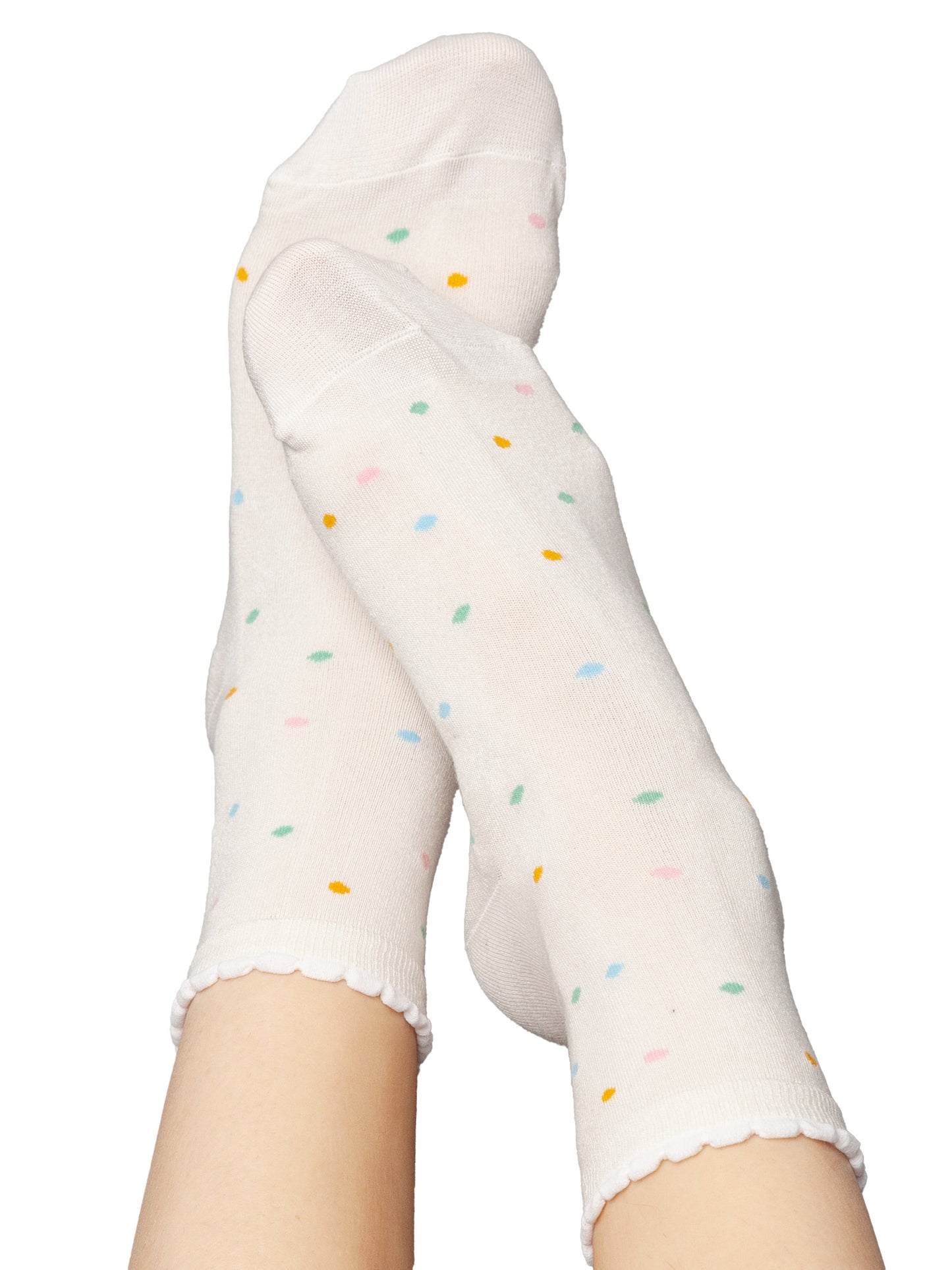 Socken mit Viskose (aus Bambus-Cellulose) Konfetti weiß