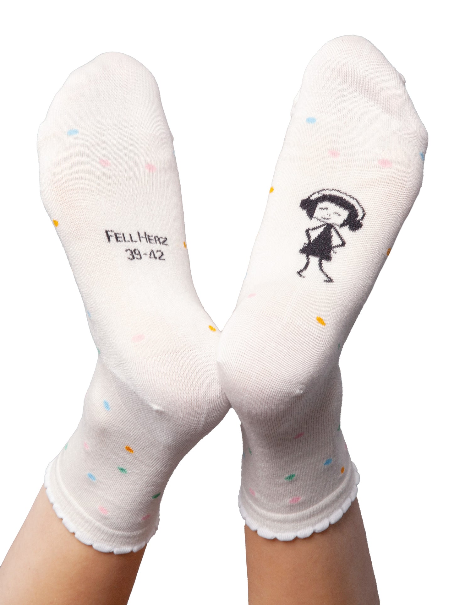 Socken mit Viskose (aus Bambus-Cellulose) Konfetti weiß
