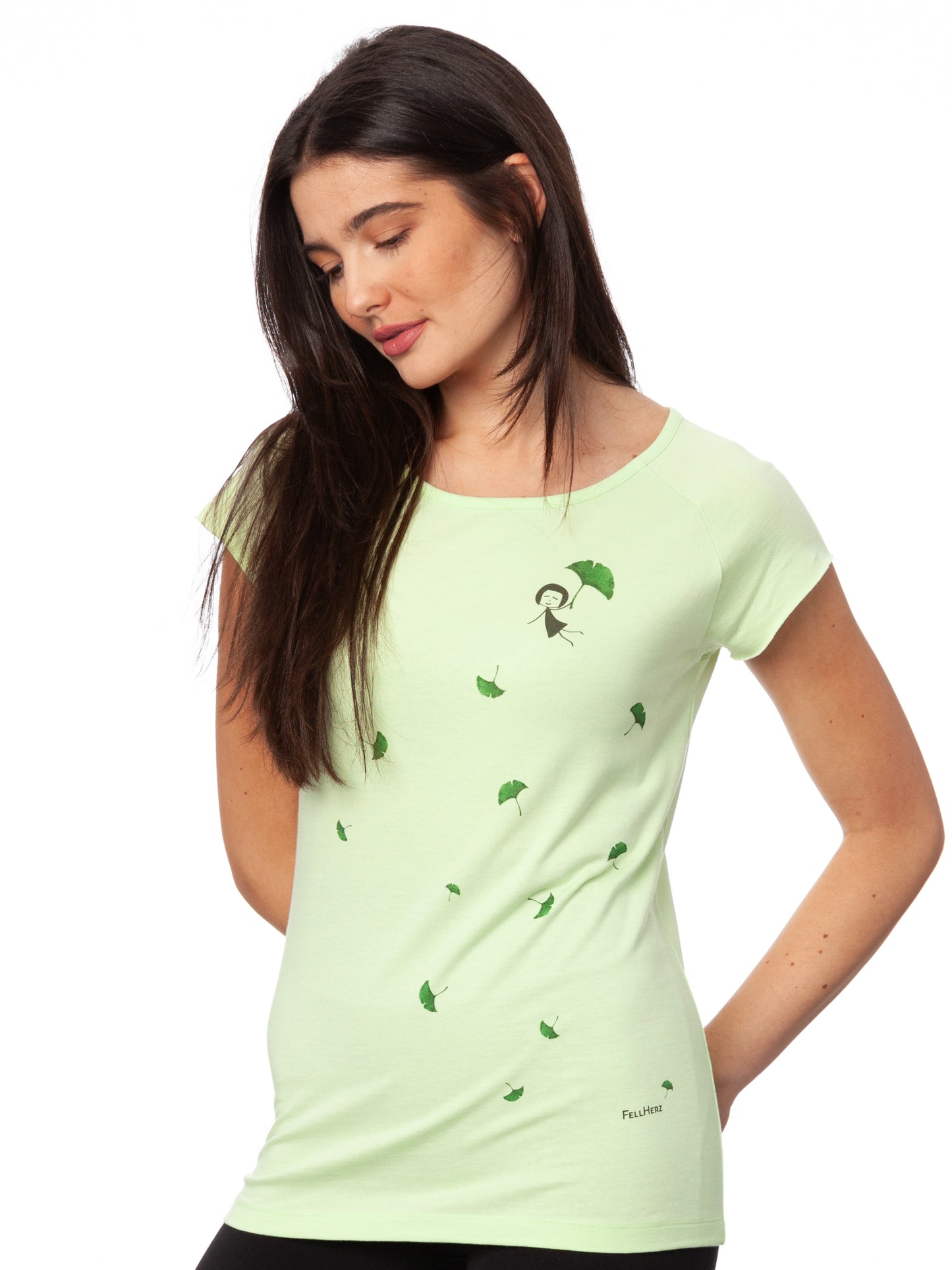 Gingko Girl Cap Sleeve lime green