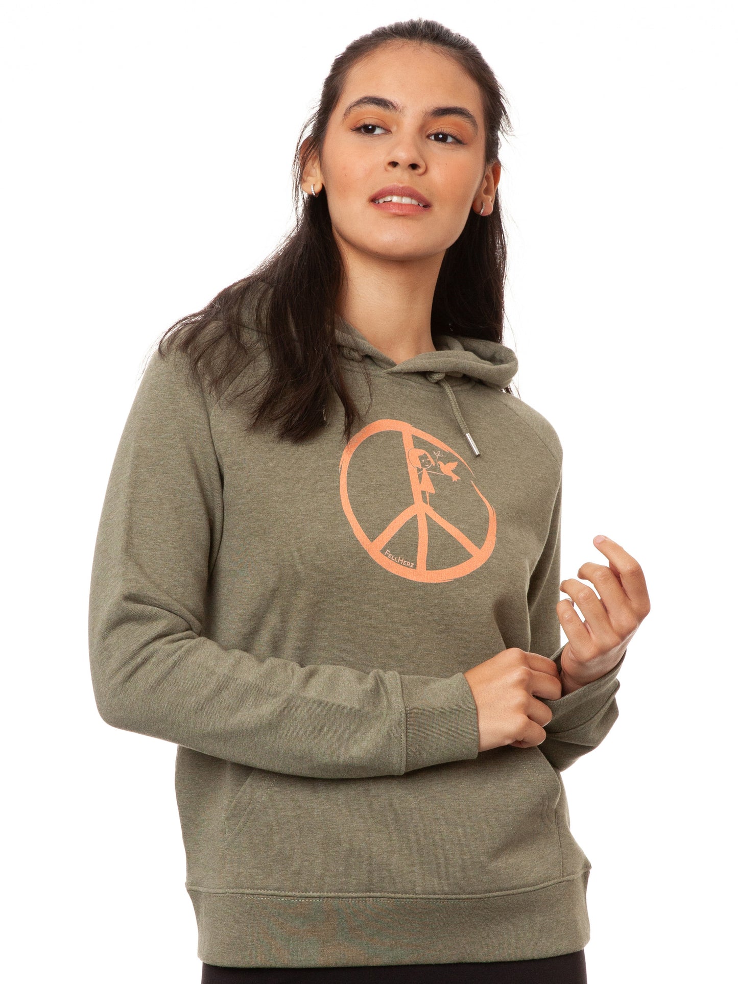 Peace Hoodie heather khaki
