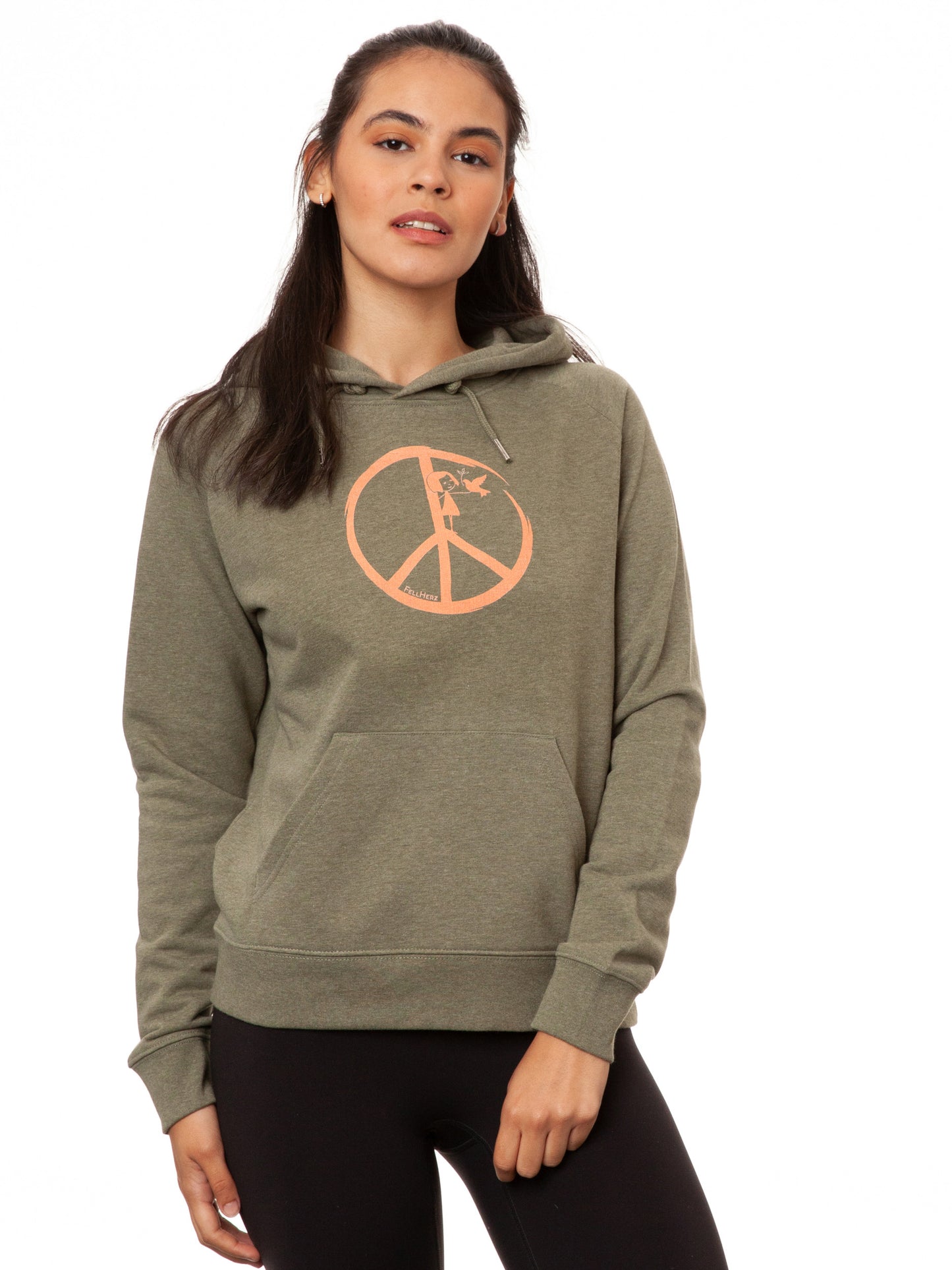 Peace Hoodie heather khaki