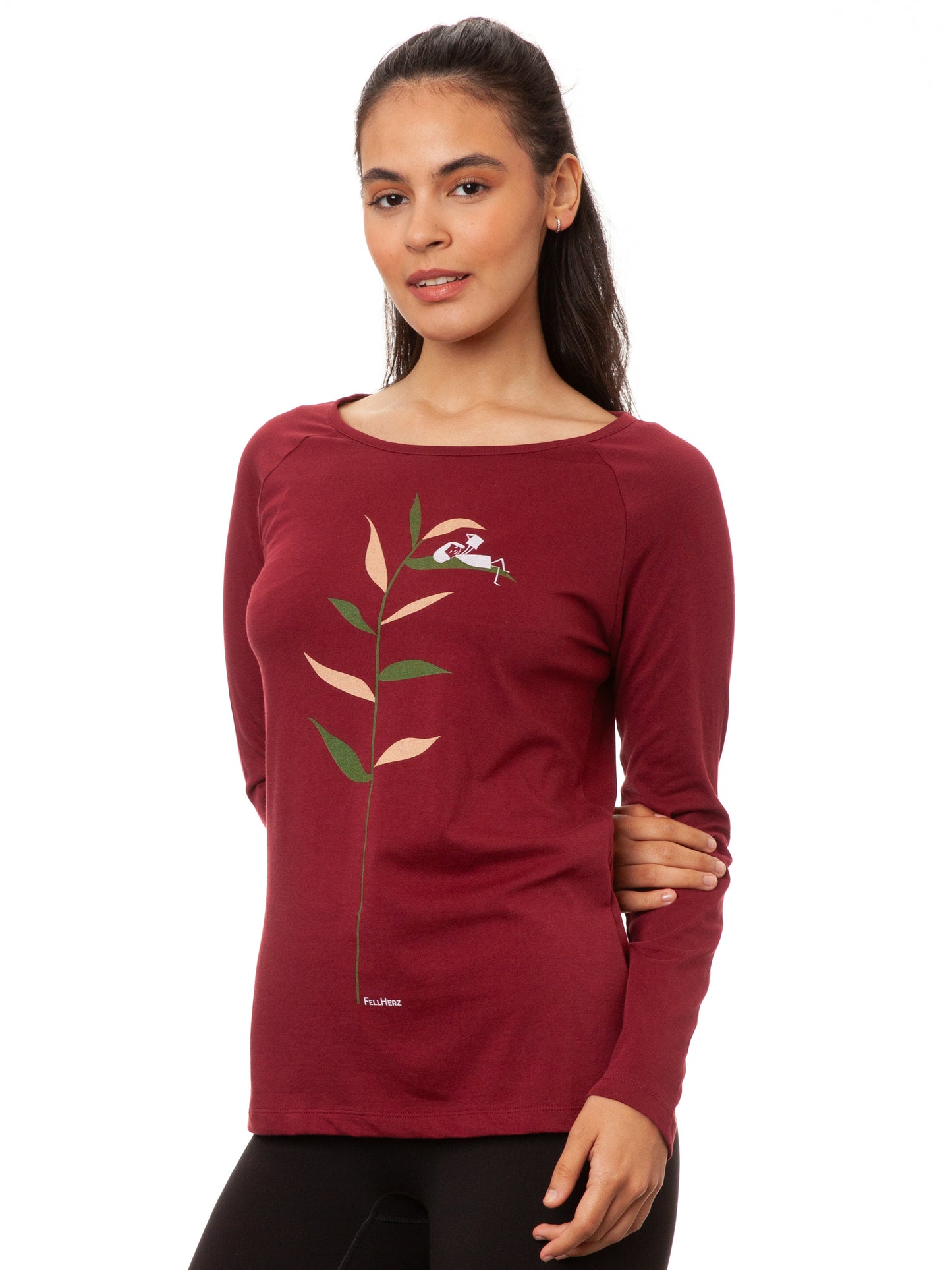 Raglan Longsleeve Booklover chestnut