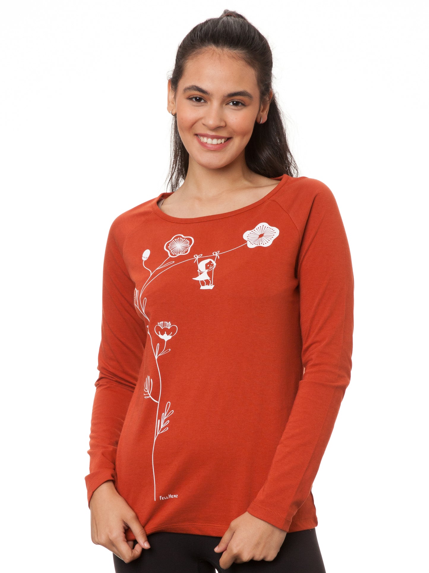 Raglan Longsleeve Schaukelmädchen picante