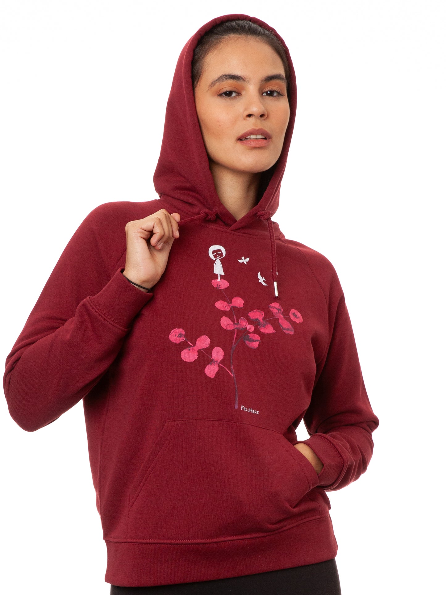 Eukalyptusmädchen Hoodie burgundy