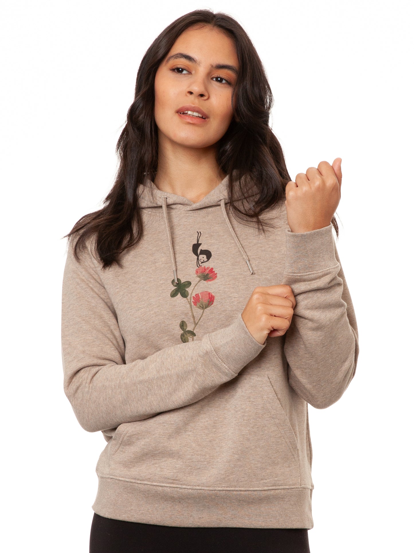 Glücksklee Hoodie heather sand
