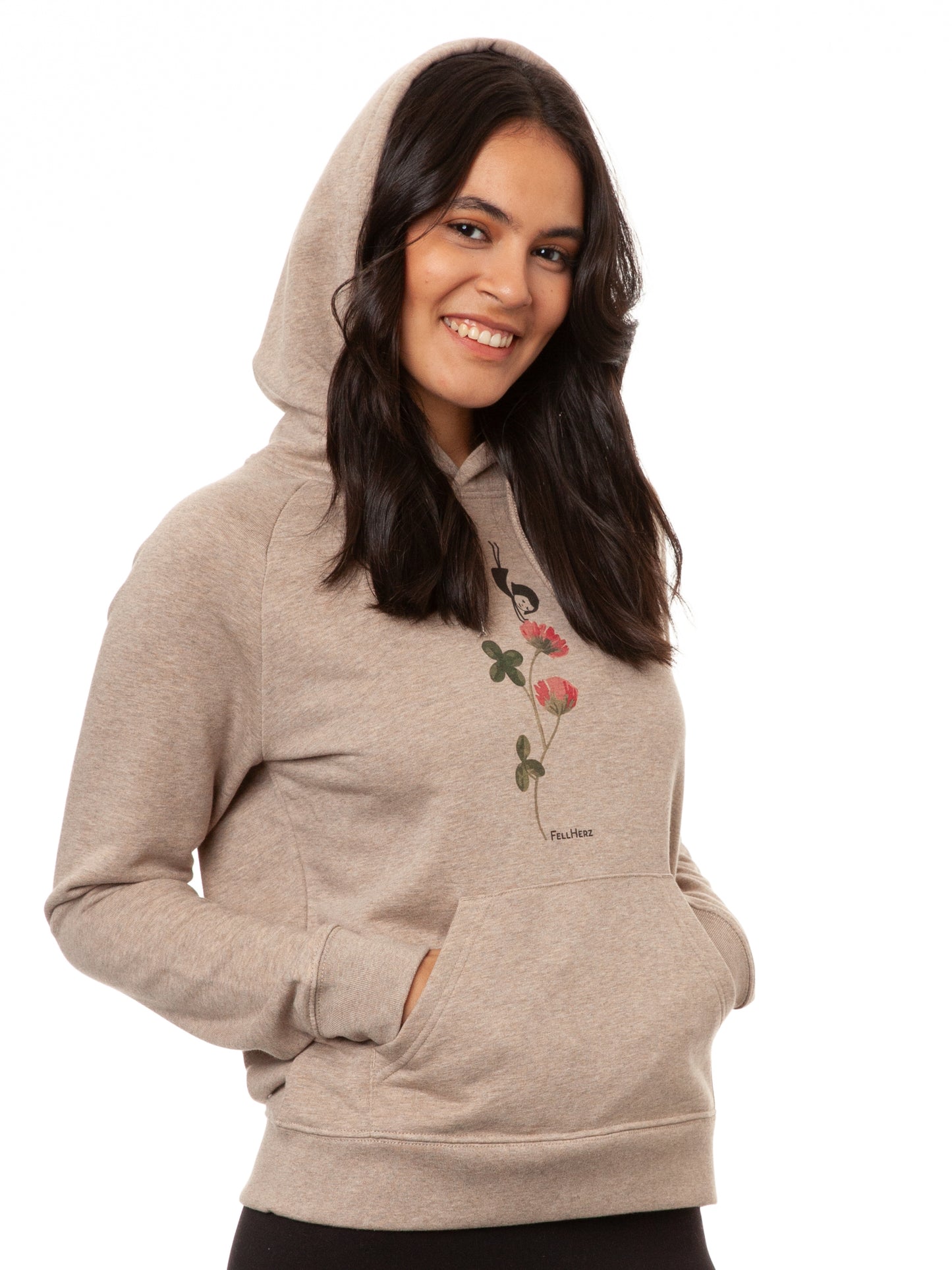 Glücksklee Hoodie heather sand