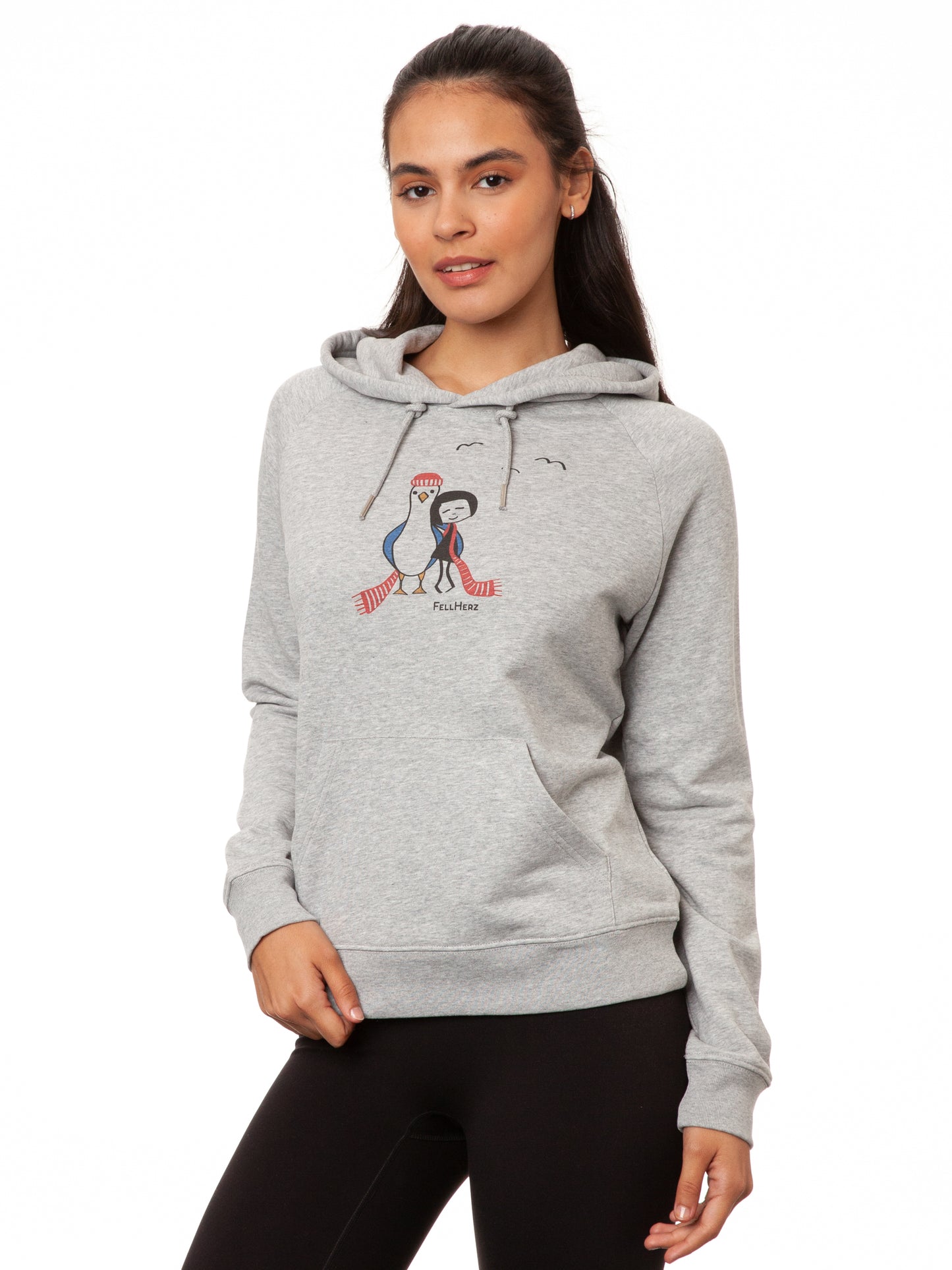 Möwen-Liebe Hoodie heather grey