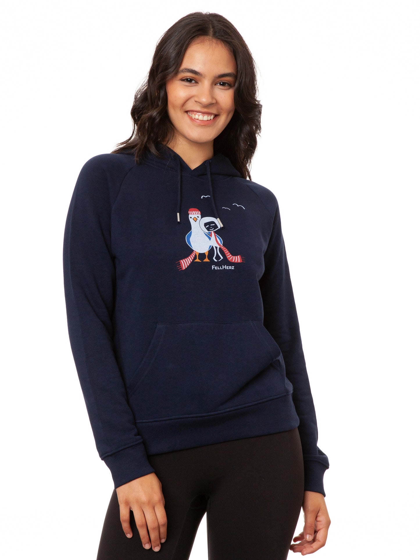 Möwen-Liebe Hoodie navy