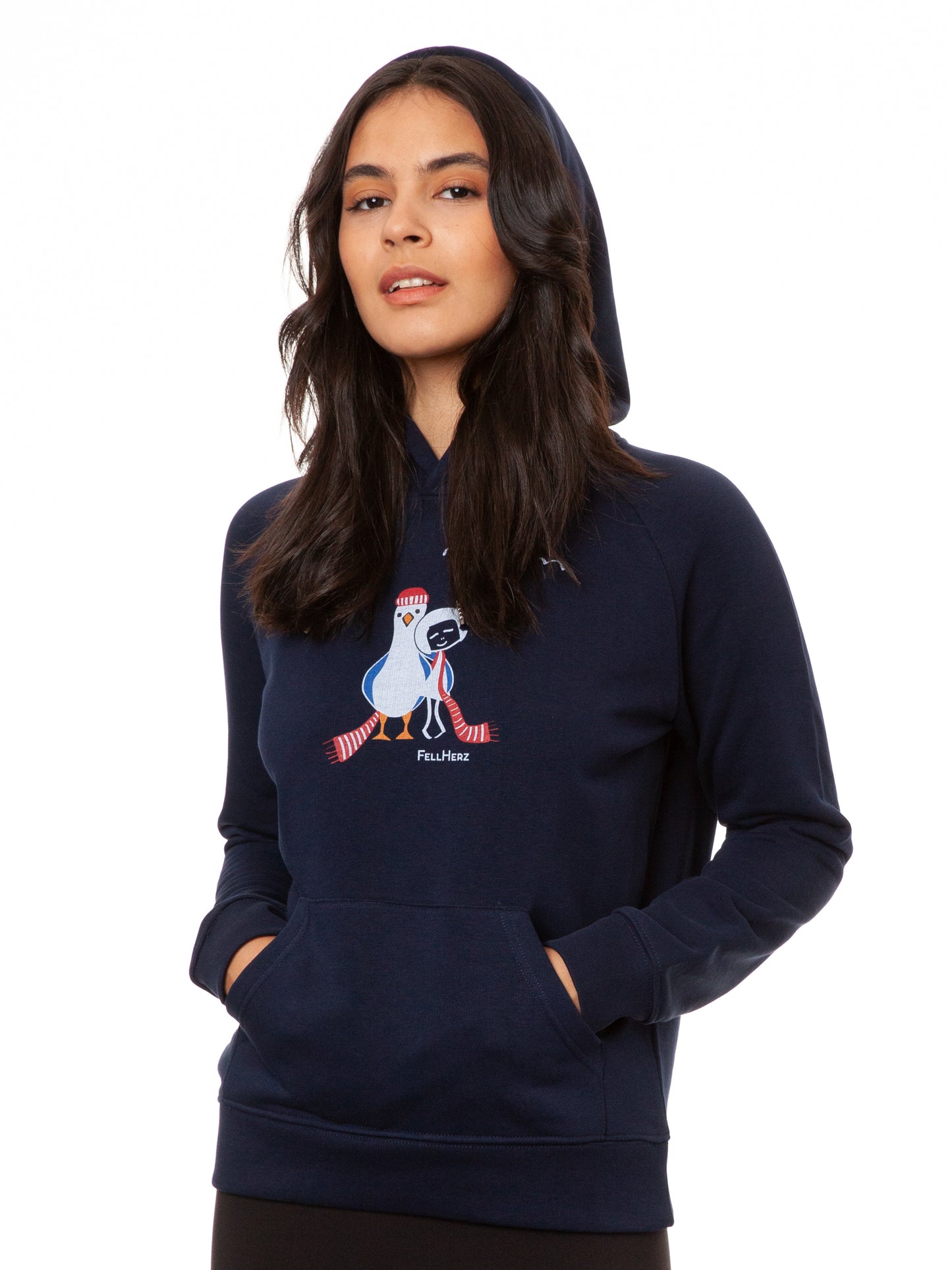 Möwen-Liebe Hoodie navy