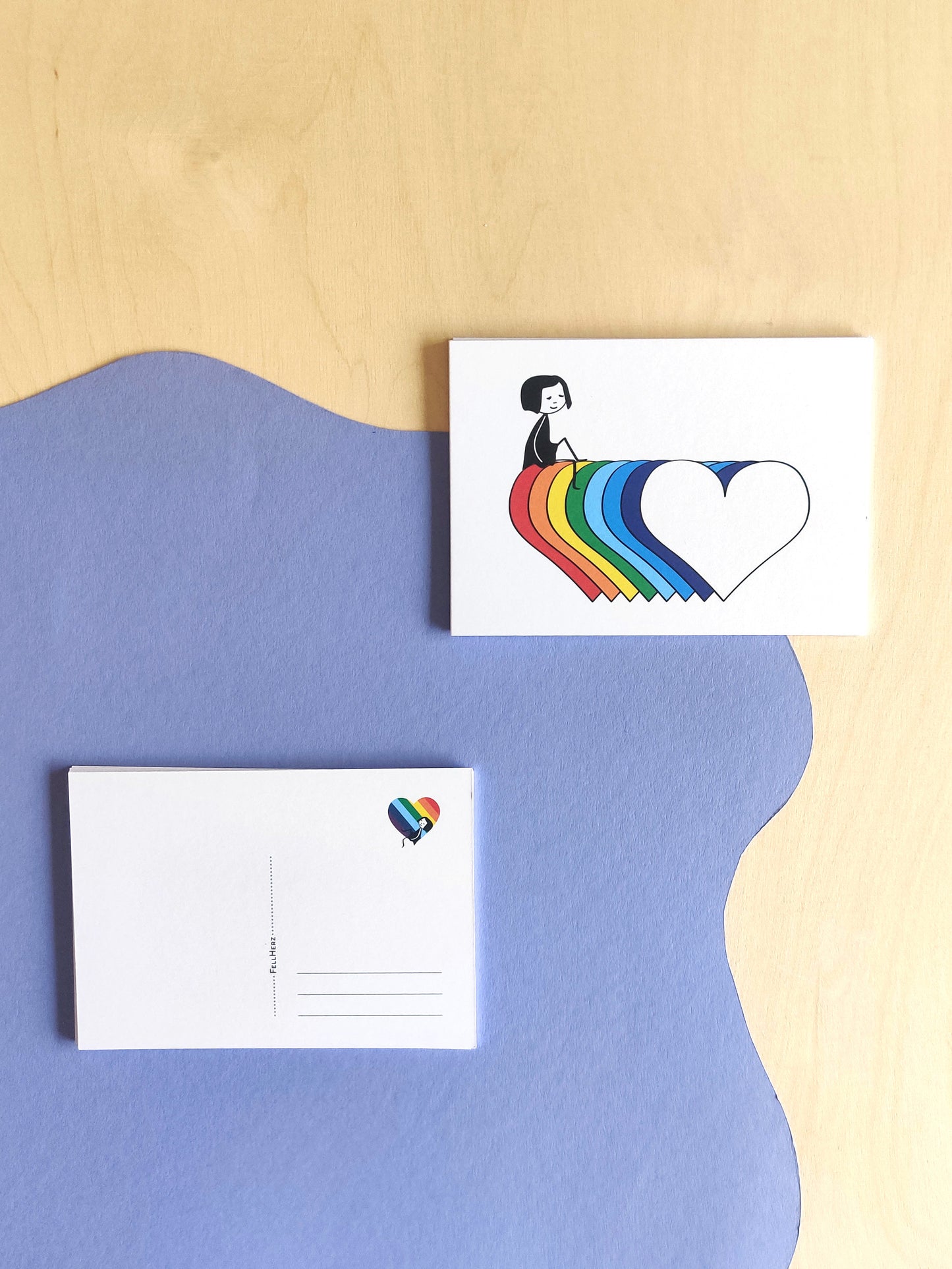 FellHerz Rainbow Postkarten Set