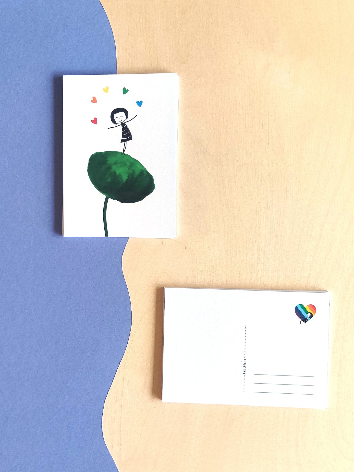 FellHerz Rainbow Postkarten Set
