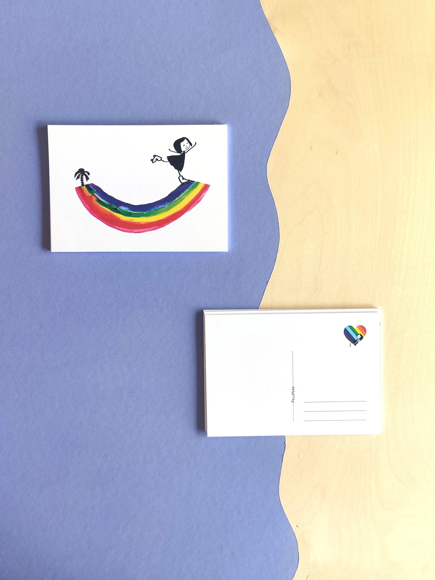 FellHerz Rainbow Postkarten Set
