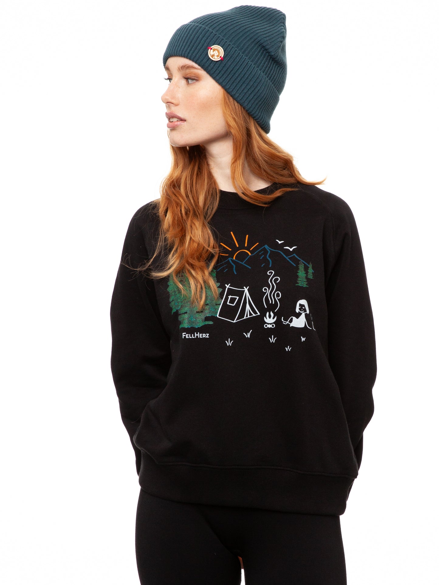 Camping Raglan Sweater black