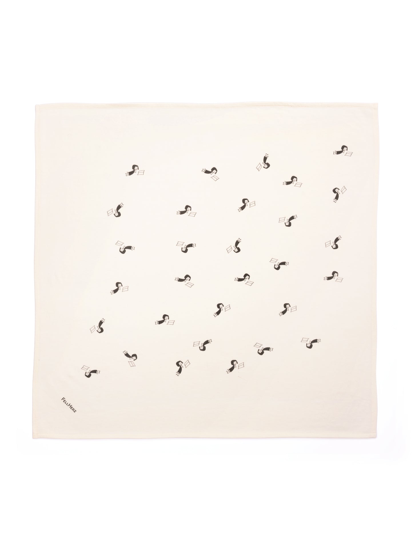 Buchmädchen Furoshiki white