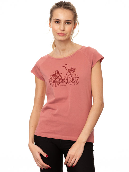 Fahrrad-Mädchen Cap Sleeve dusty rose