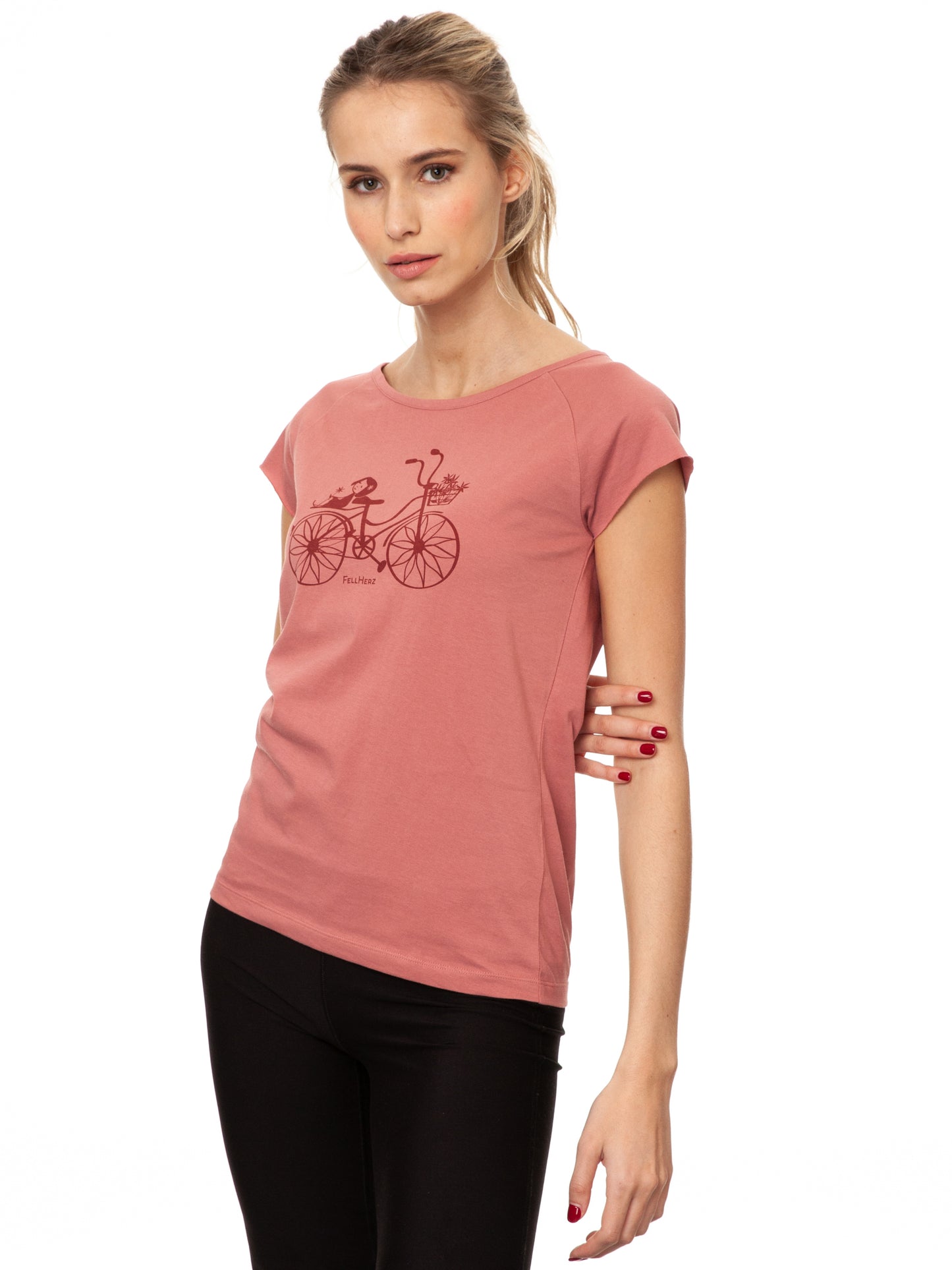 Fahrrad-Mädchen Cap Sleeve dusty rose