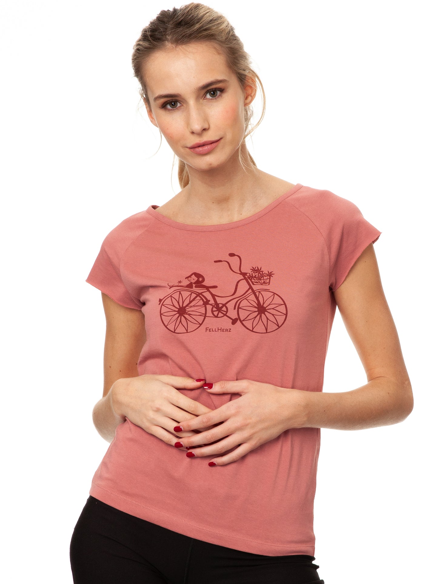 Fahrrad-Mädchen Cap Sleeve dusty rose