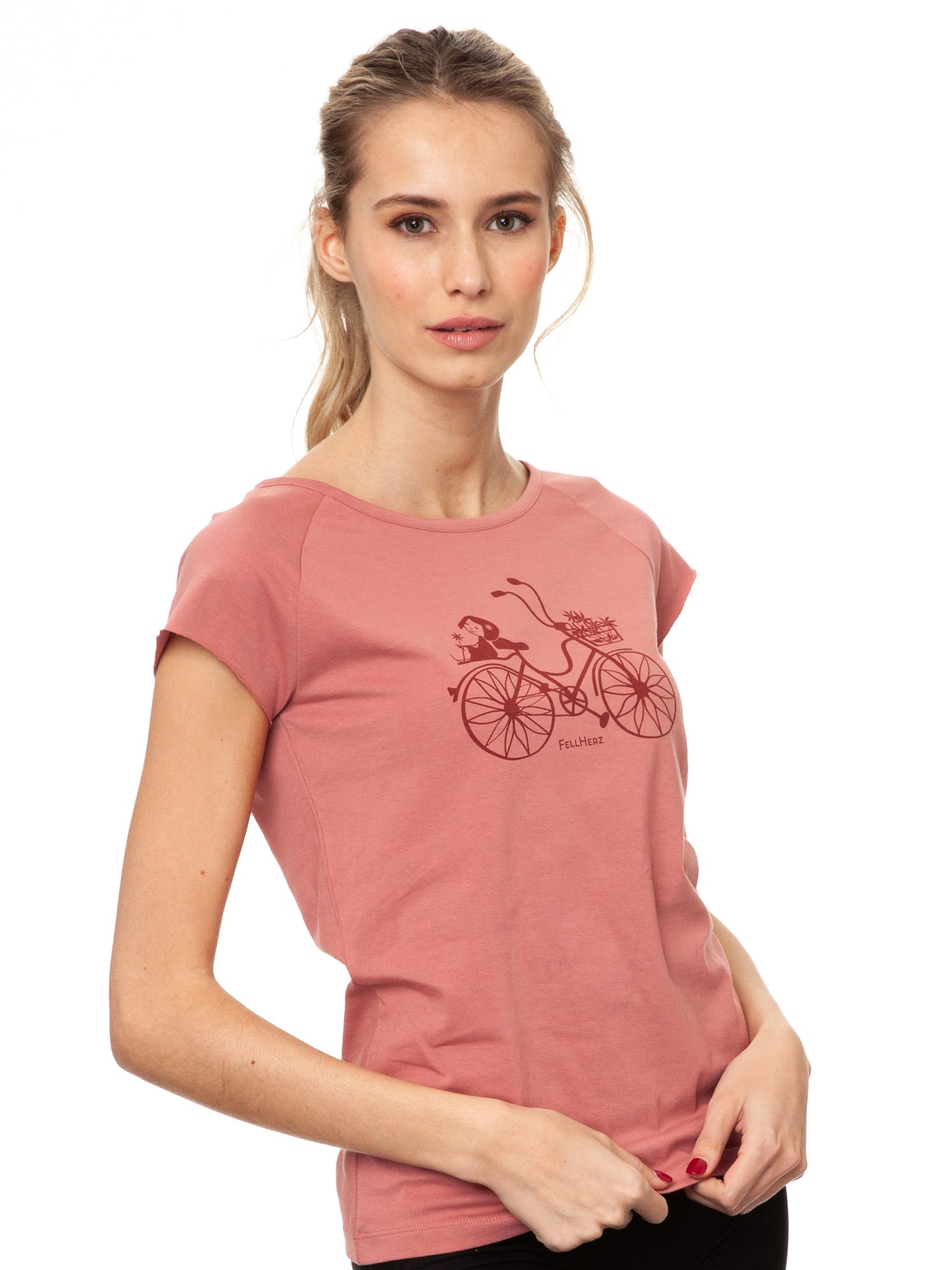 Fahrrad-Mädchen Cap Sleeve dusty rose