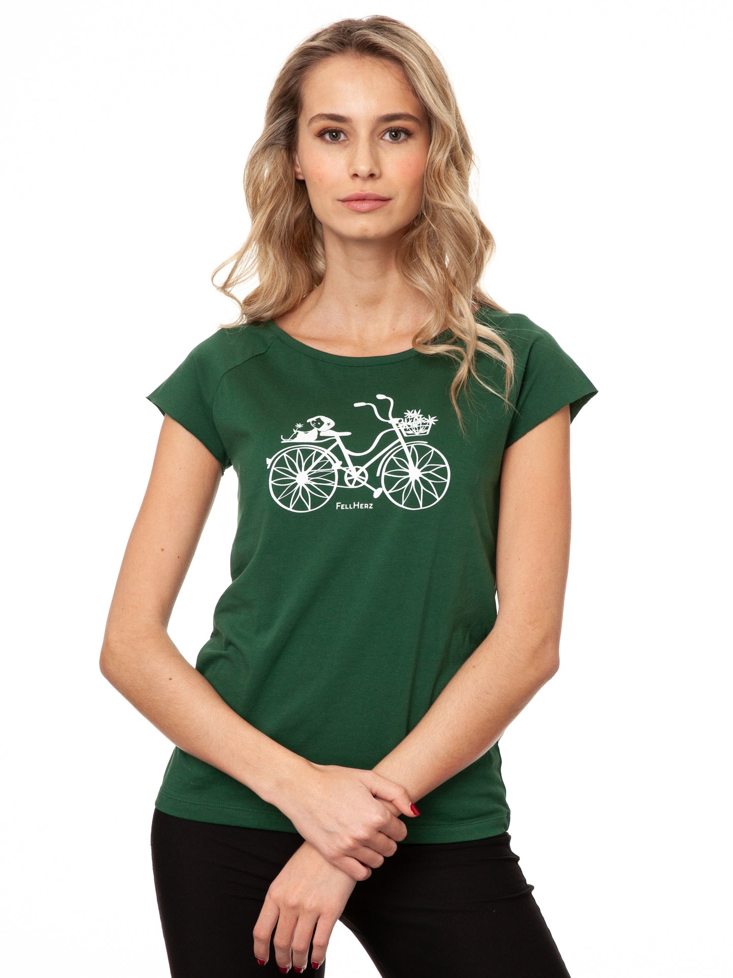 Fahrrad-Mädchen Cap Sleeve scarab green