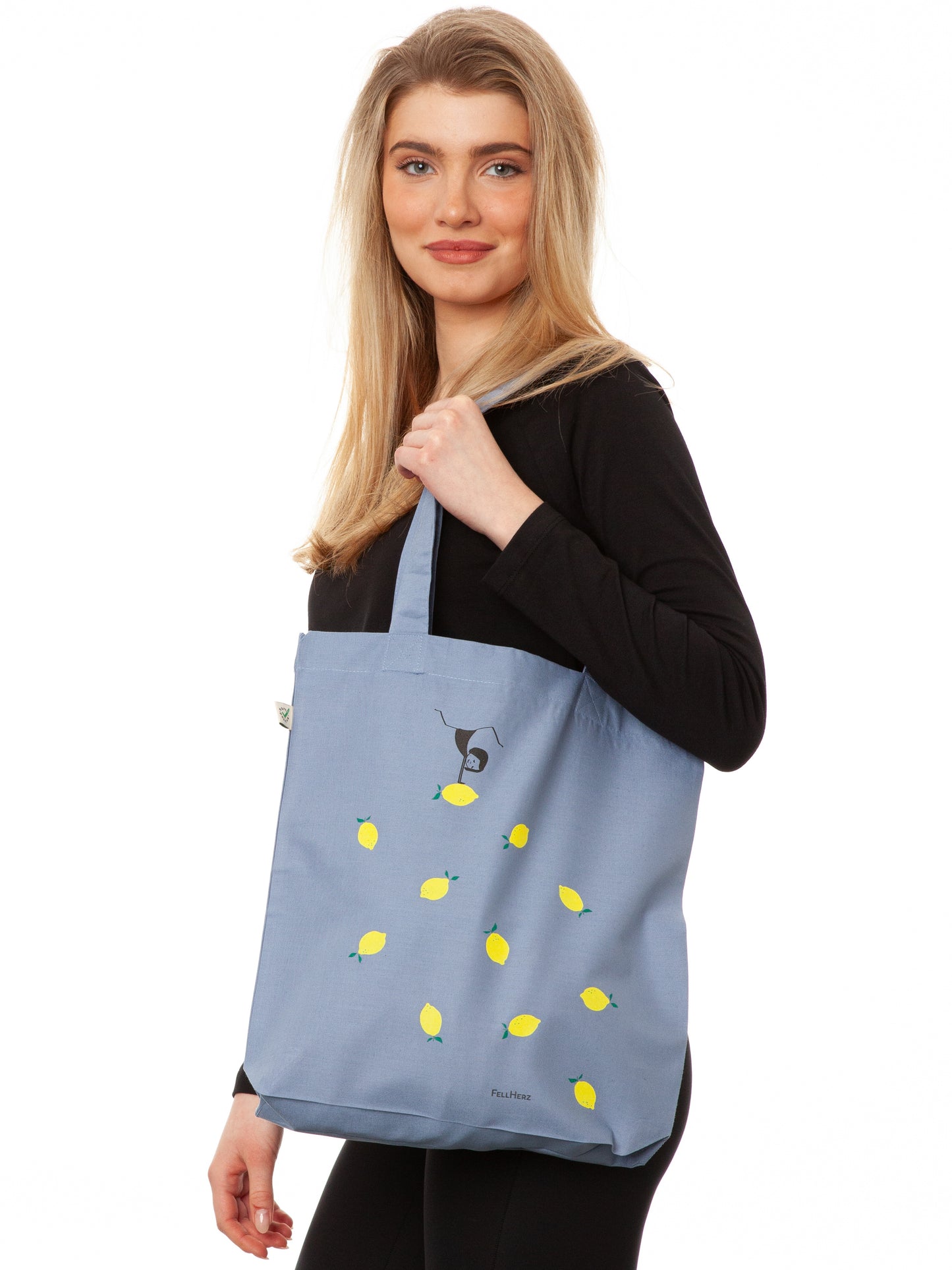 Lemon Girl Tote Bag light denim