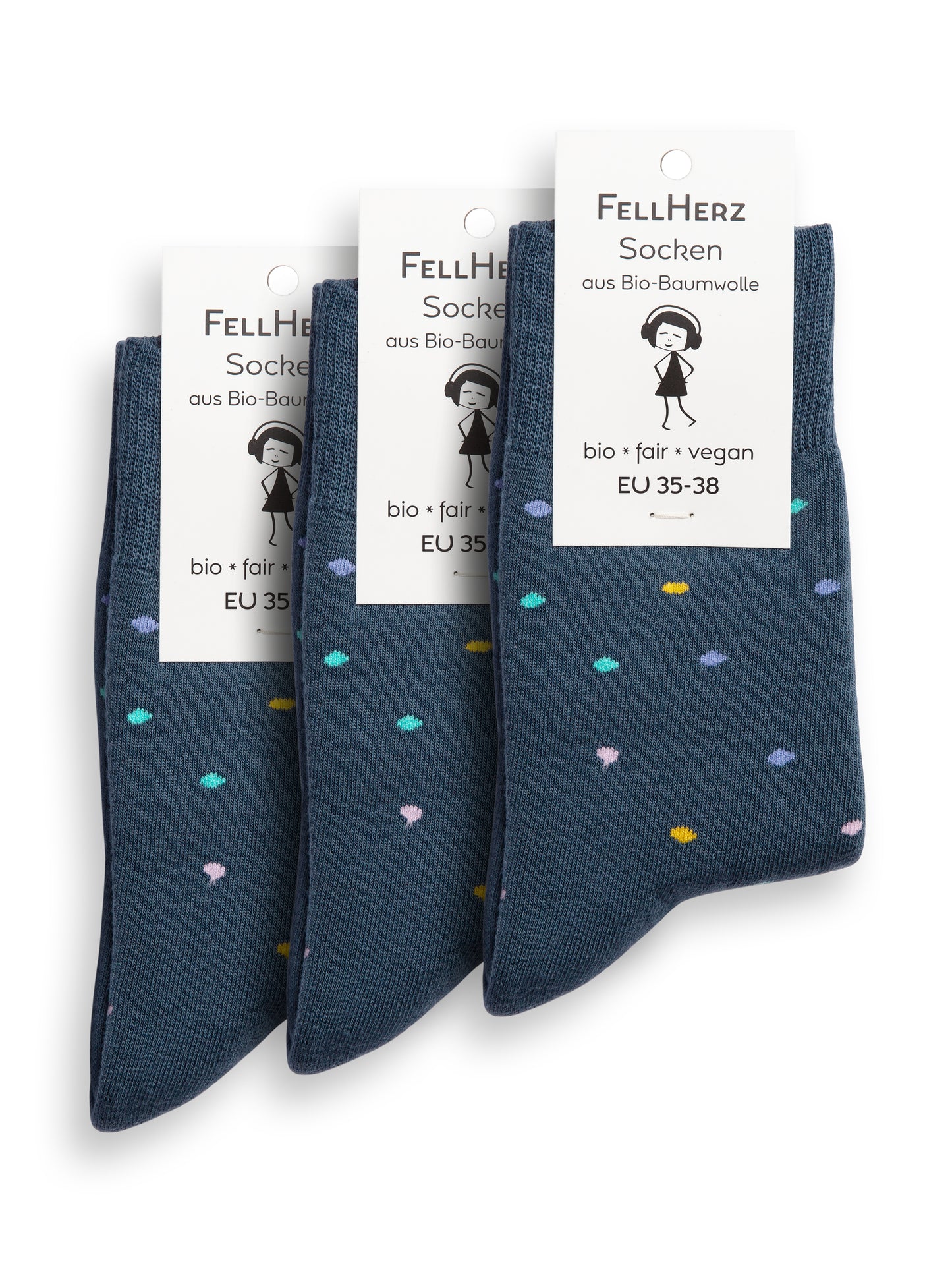 3er Pack warme Kuschel-Socken mit Bio-Baumwolle Konfetti thundercloud