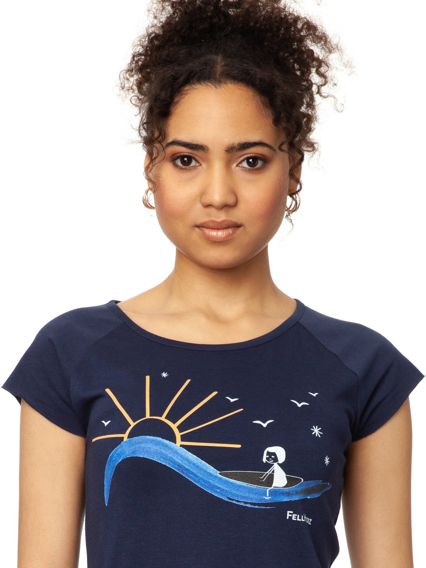 Surfing Girl Cap Sleeve midnight