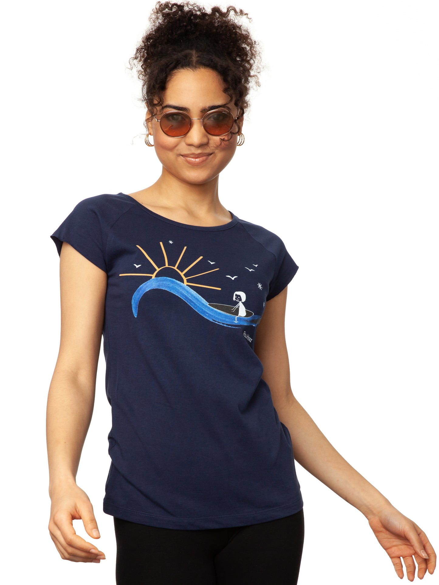 Surfing Girl Cap Sleeve midnight
