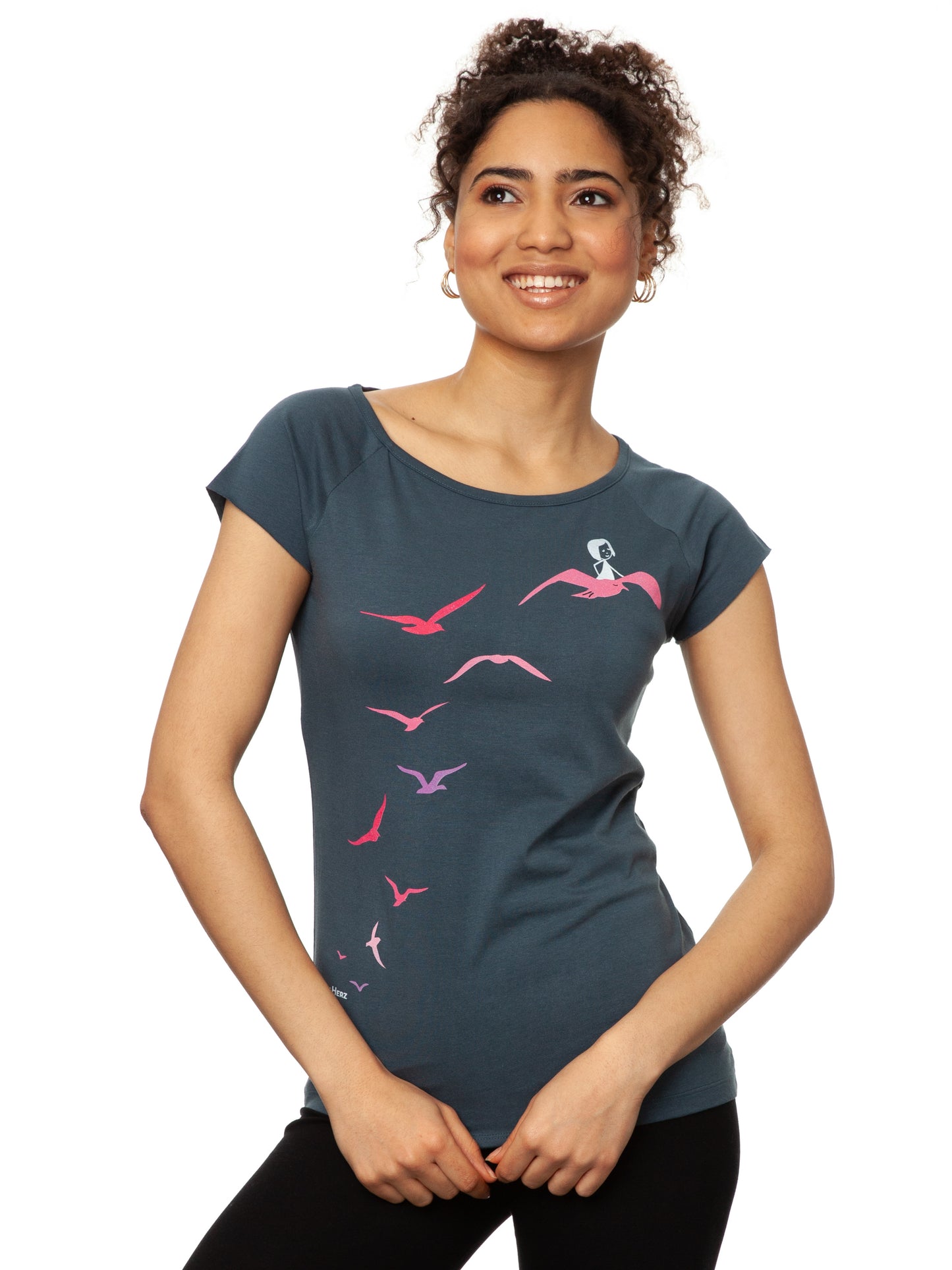 Seagull Flight Cap Sleeve thundercloud
