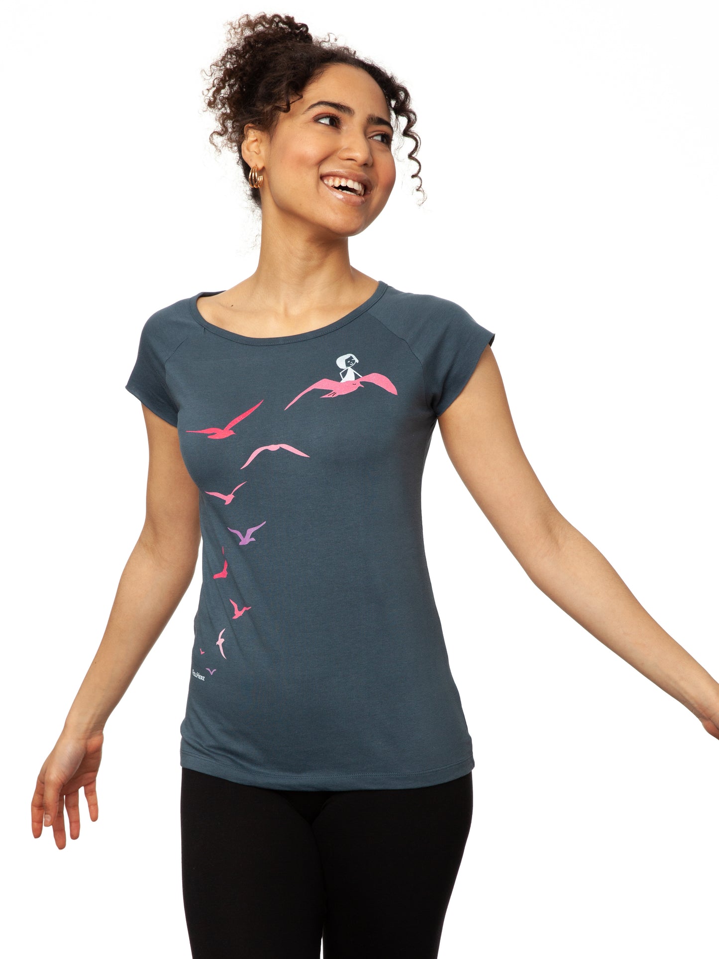 Seagull Flight Cap Sleeve thundercloud