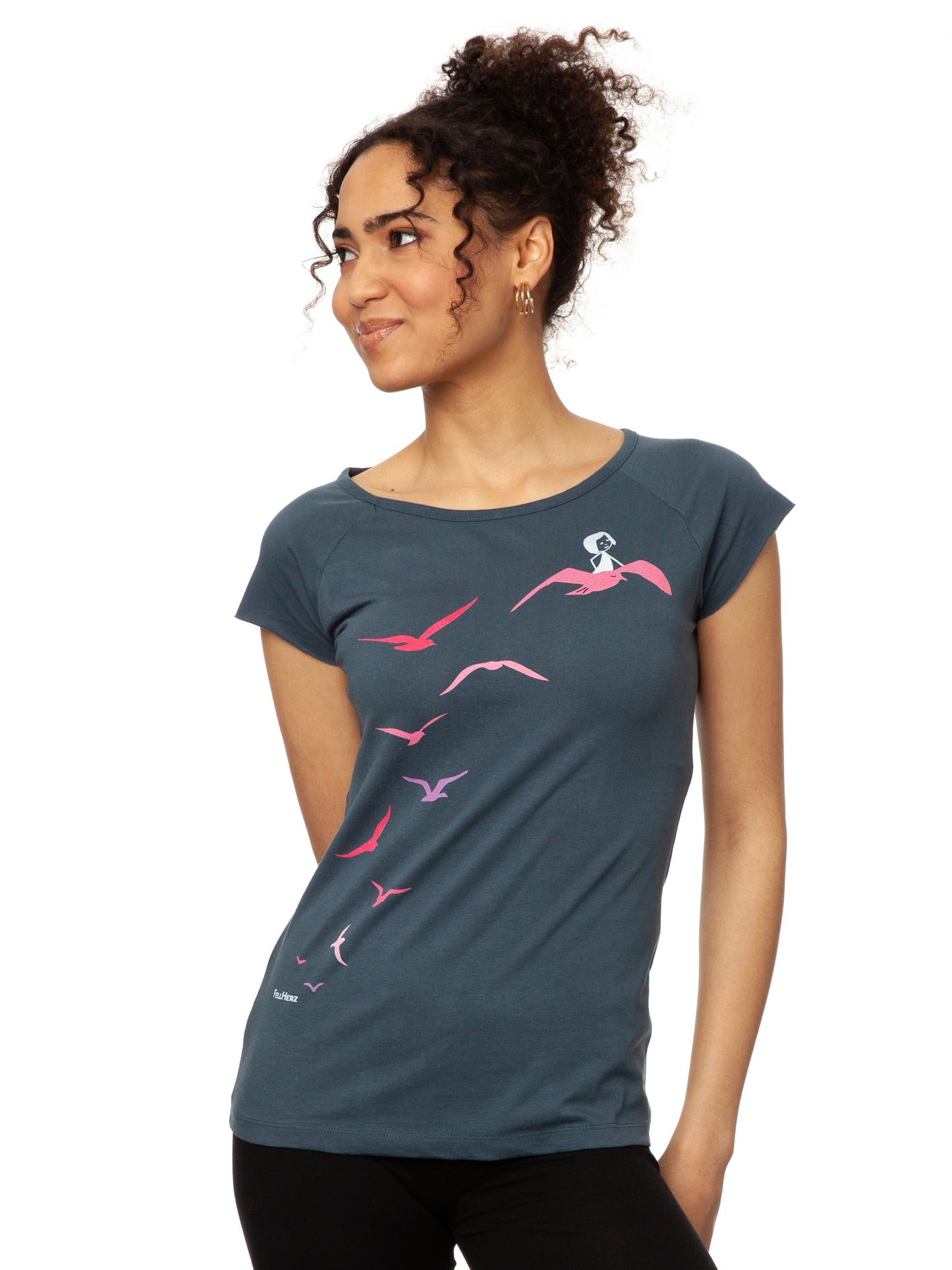 Seagull Flight Cap Sleeve thundercloud