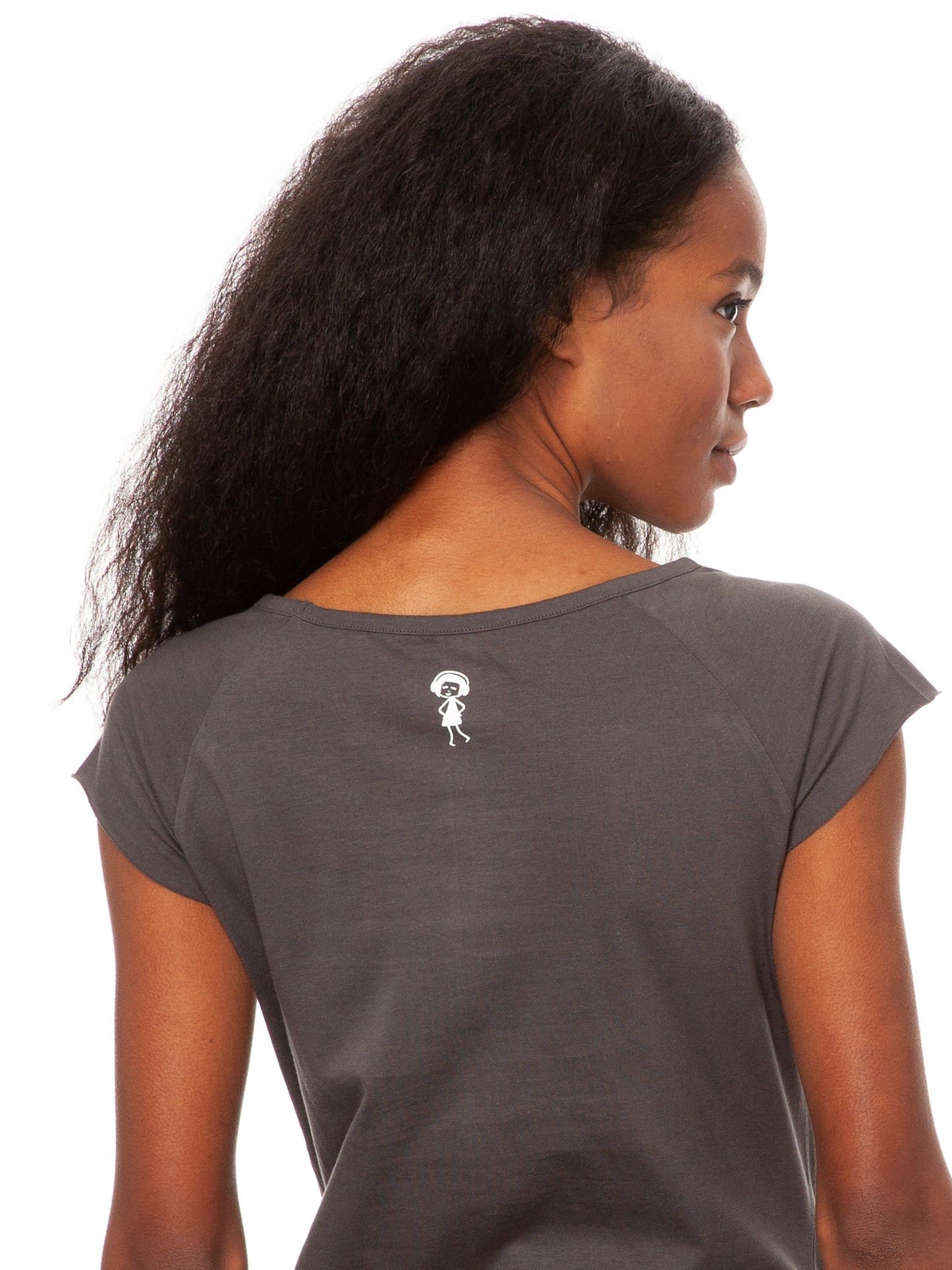 Eukalyptusmädchen Cap Sleeve dark grey
