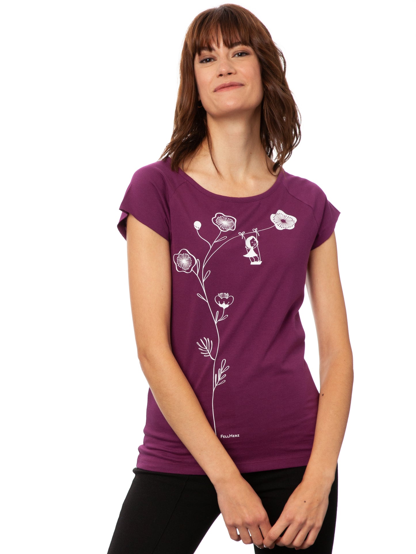 Schaukelmädchen Cap Sleeve berry