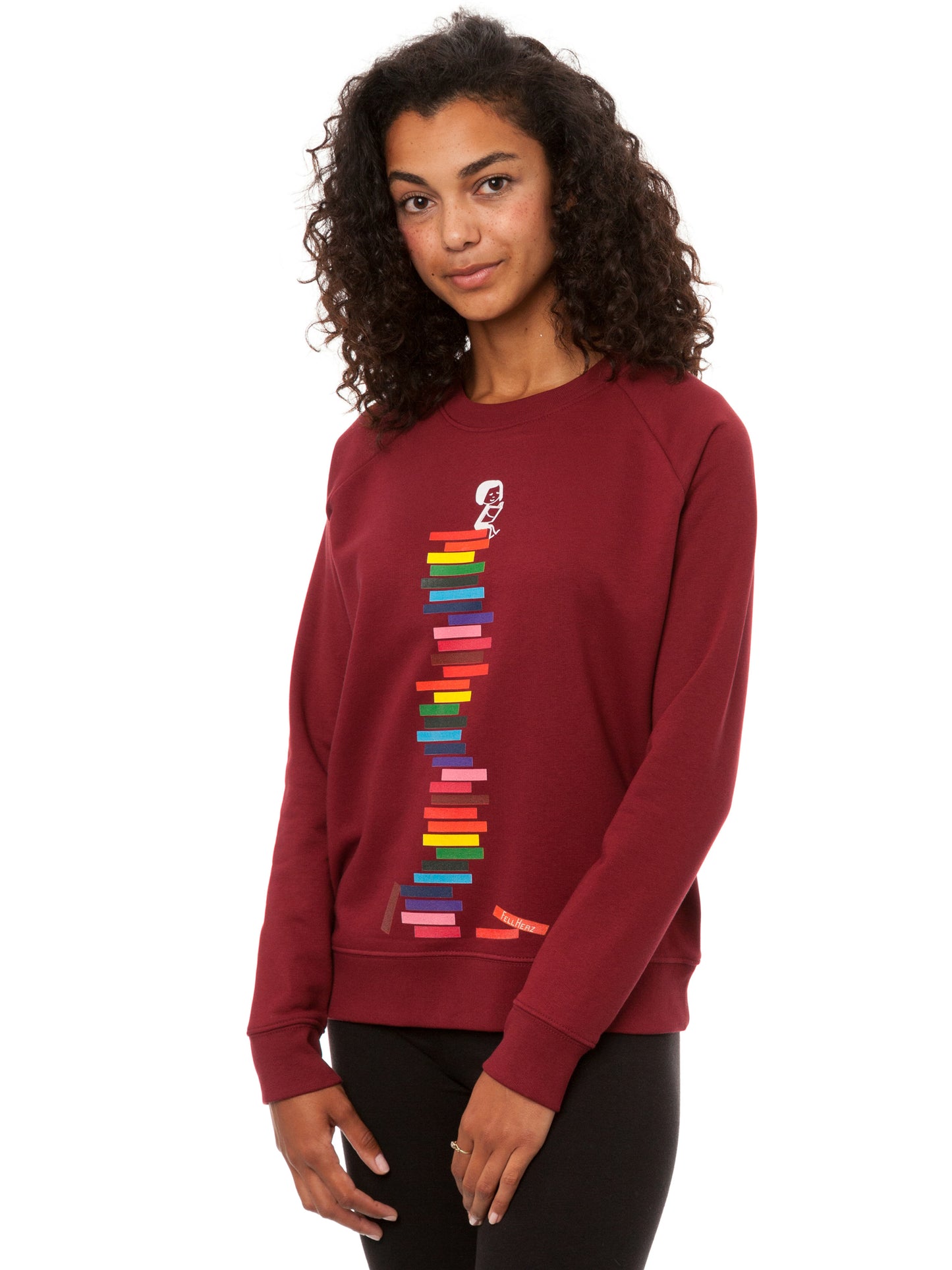 Books Girl Sweater burgundy