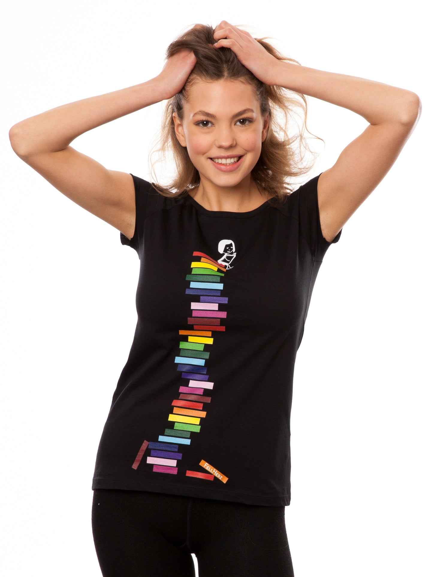 Books Girl Cap Sleeve black