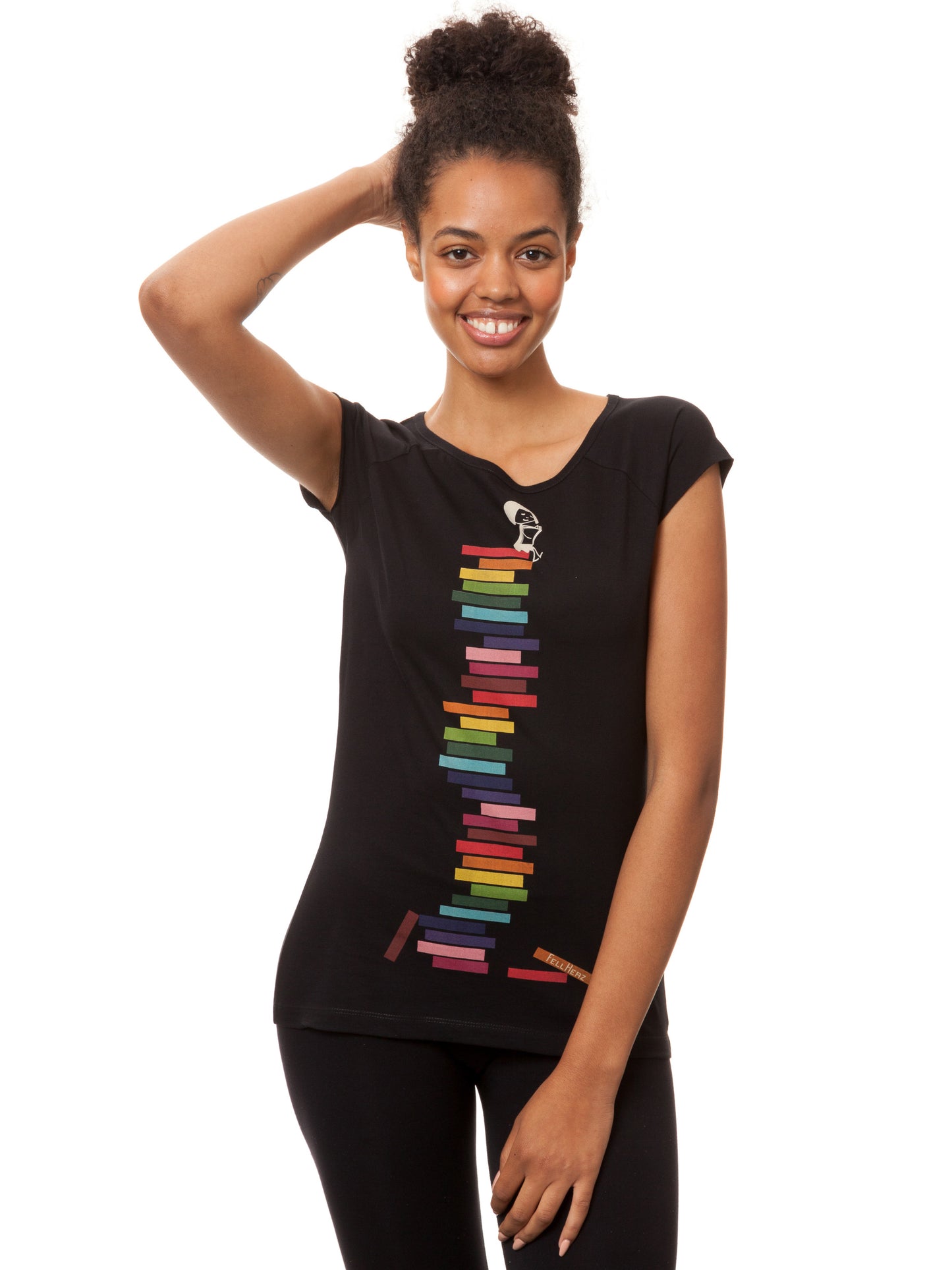 Books Girl Cap Sleeve black