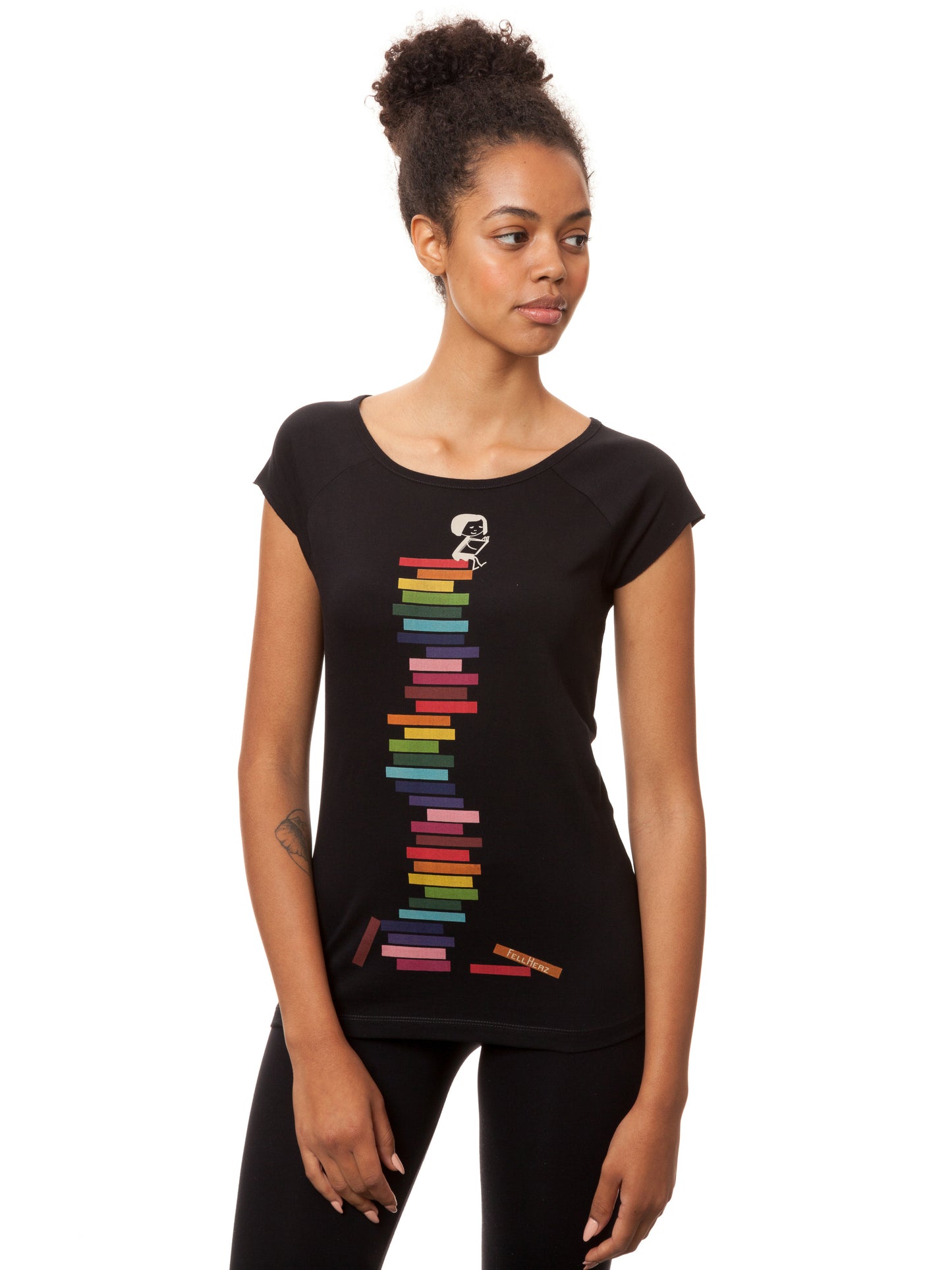 Books Girl Cap Sleeve black