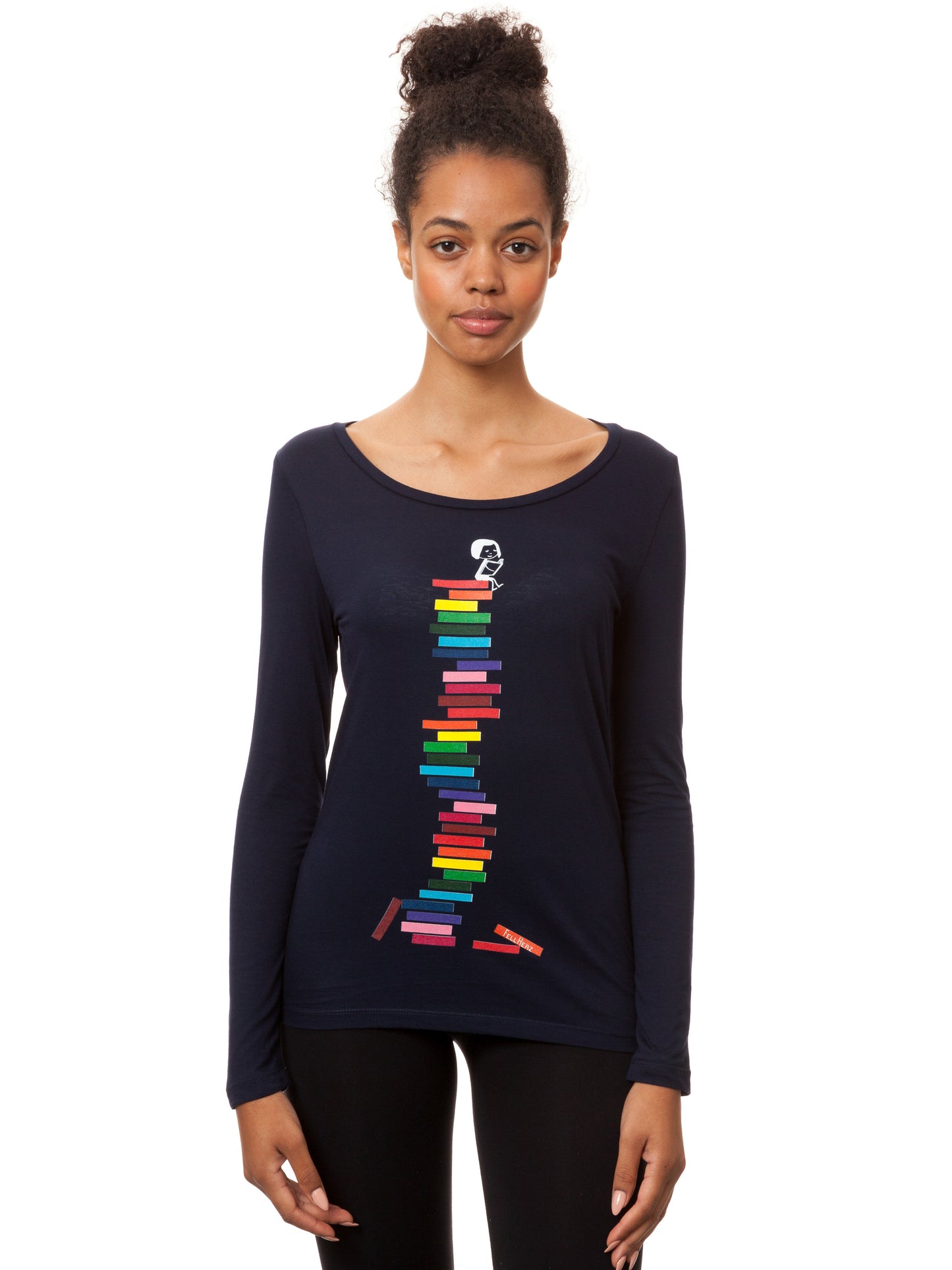 Books Girl Longsleeve navy