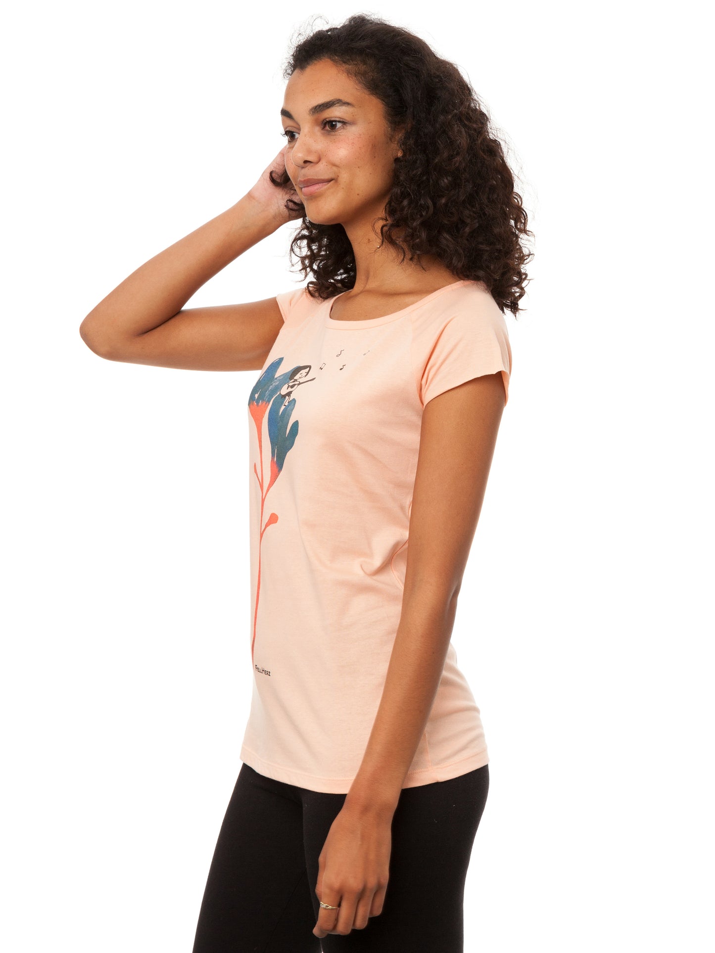 Guitar girl cap sleeve apricot XXL