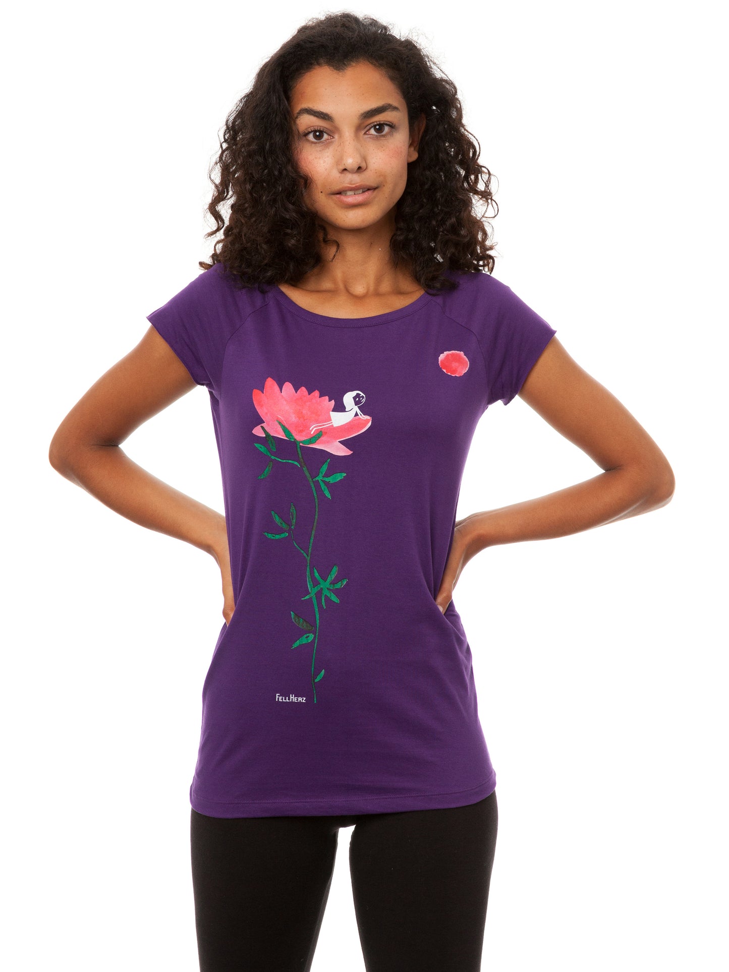 Sun Salutation Girl Cap Sleeve aubergine size S