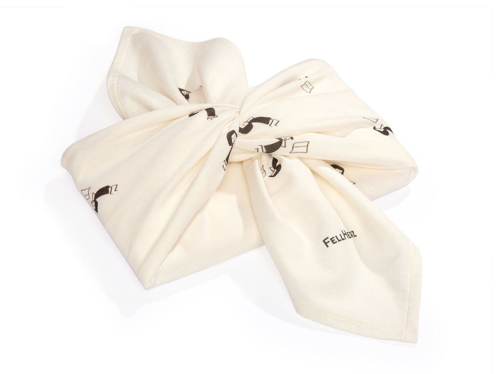 Book Girl Furoshiki white
