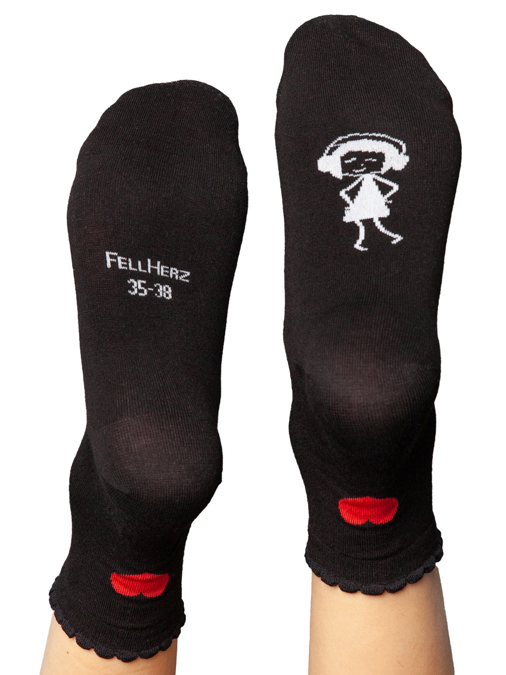 Socken mit Viskose (aus Bambus-Cellulose) Herz schwarz