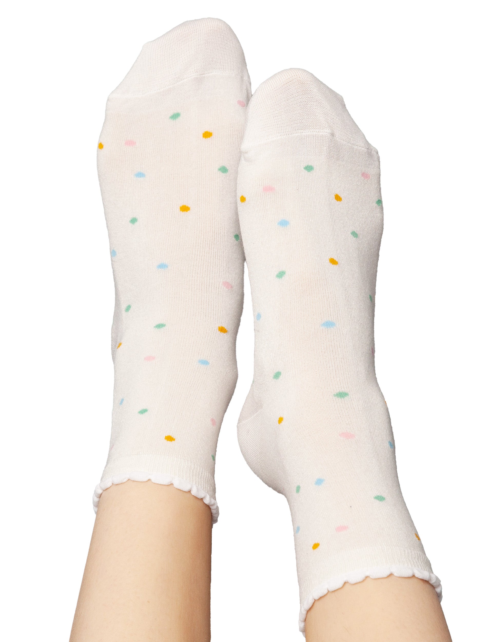 Socken mit Viskose (aus Bambus-Cellulose) Konfetti weiß