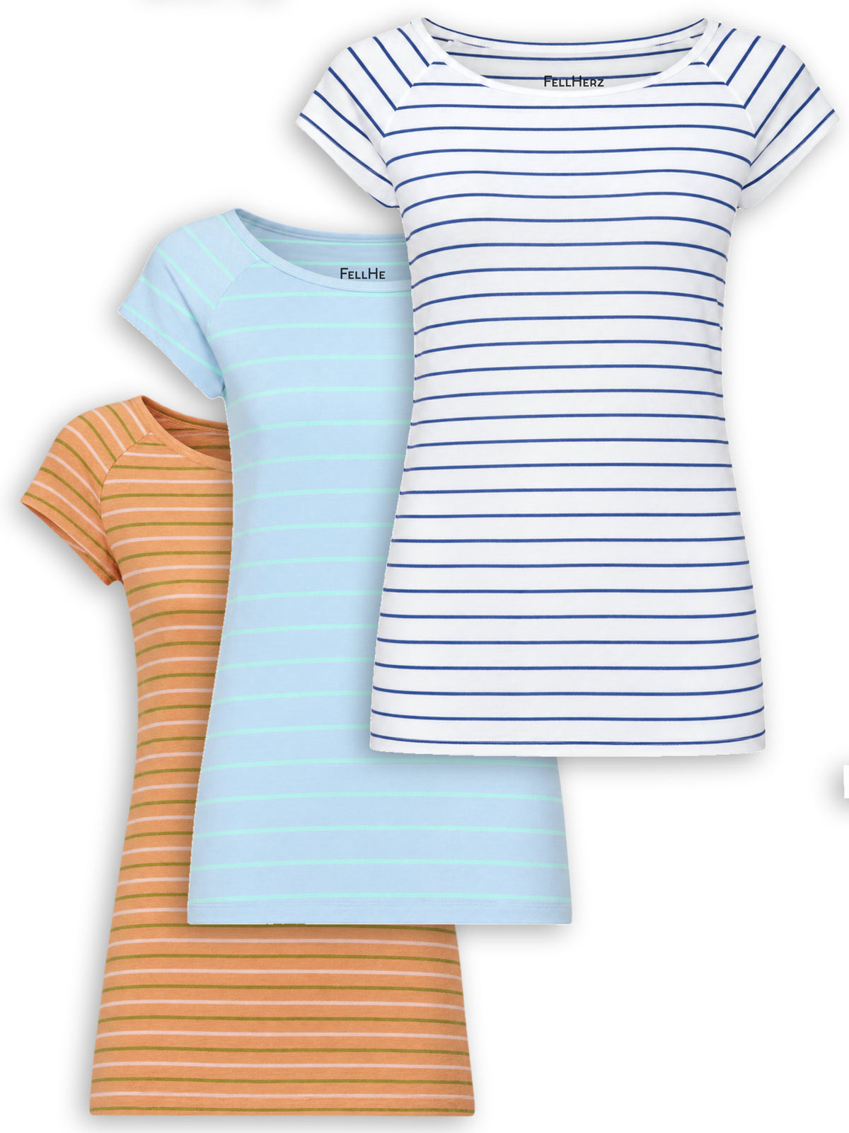 3er Mix Bundle Striped White Blue & Light Blue Mint & Triple Striped