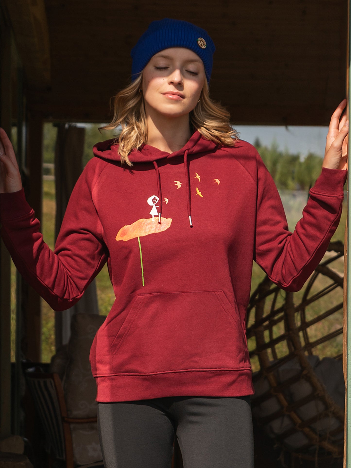 Schwalbenzug Hoodie burgundy