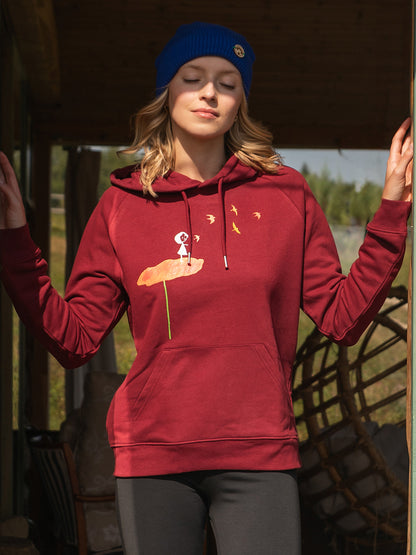 Schwalbenzug Hoodie burgundy