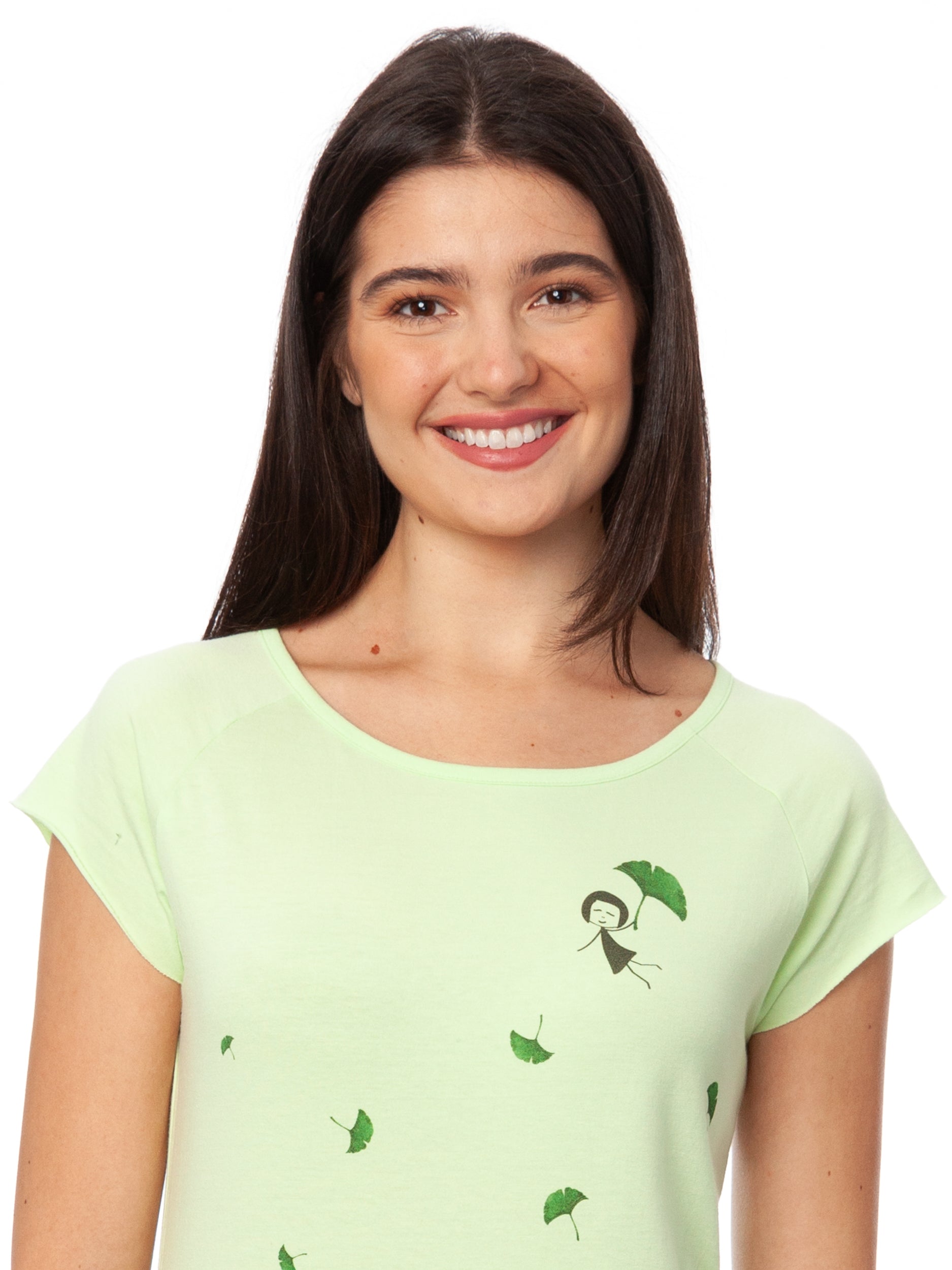 Gingko Girl Cap Sleeve lime green