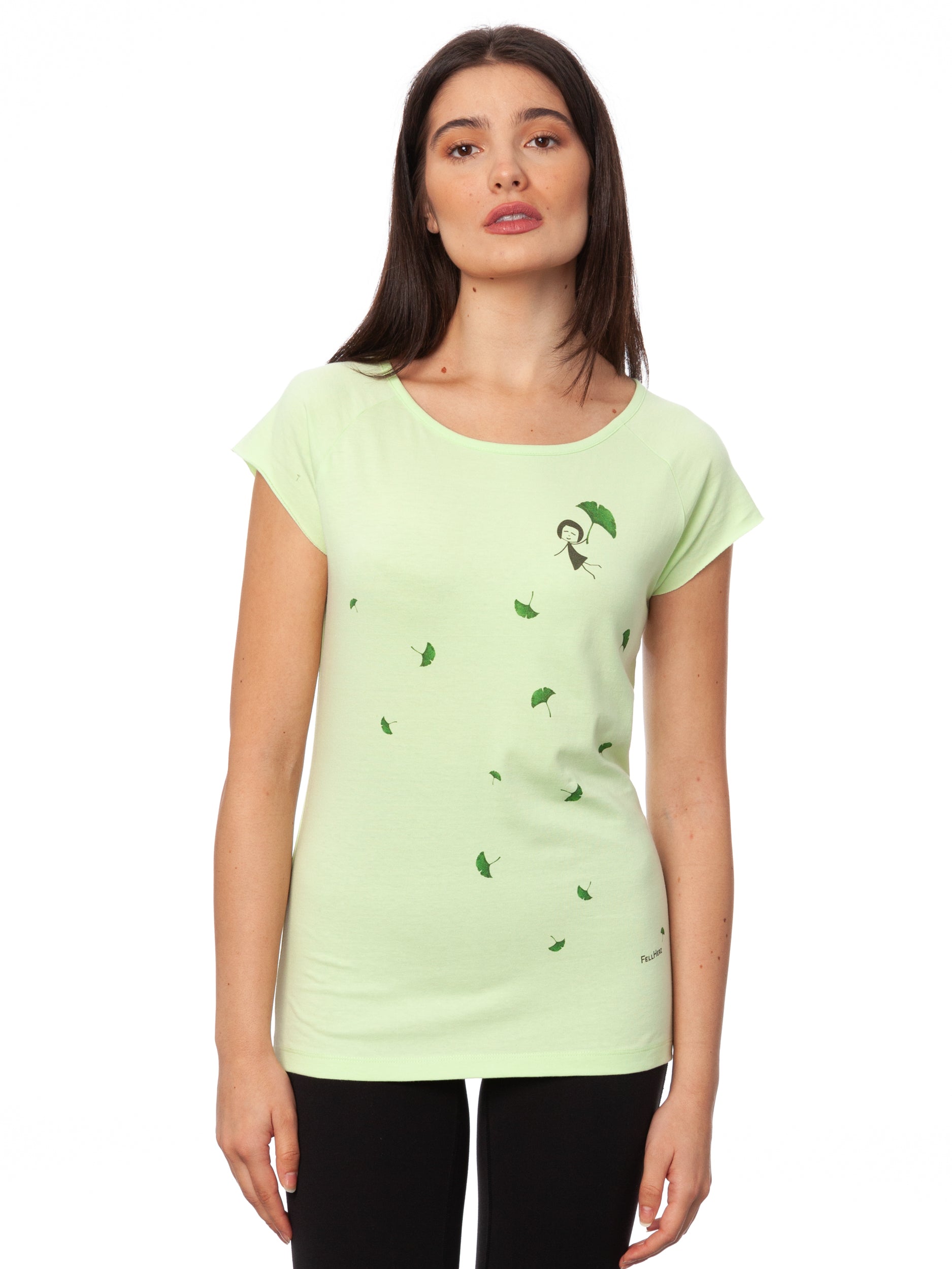 Gingko Girl Cap Sleeve lime green