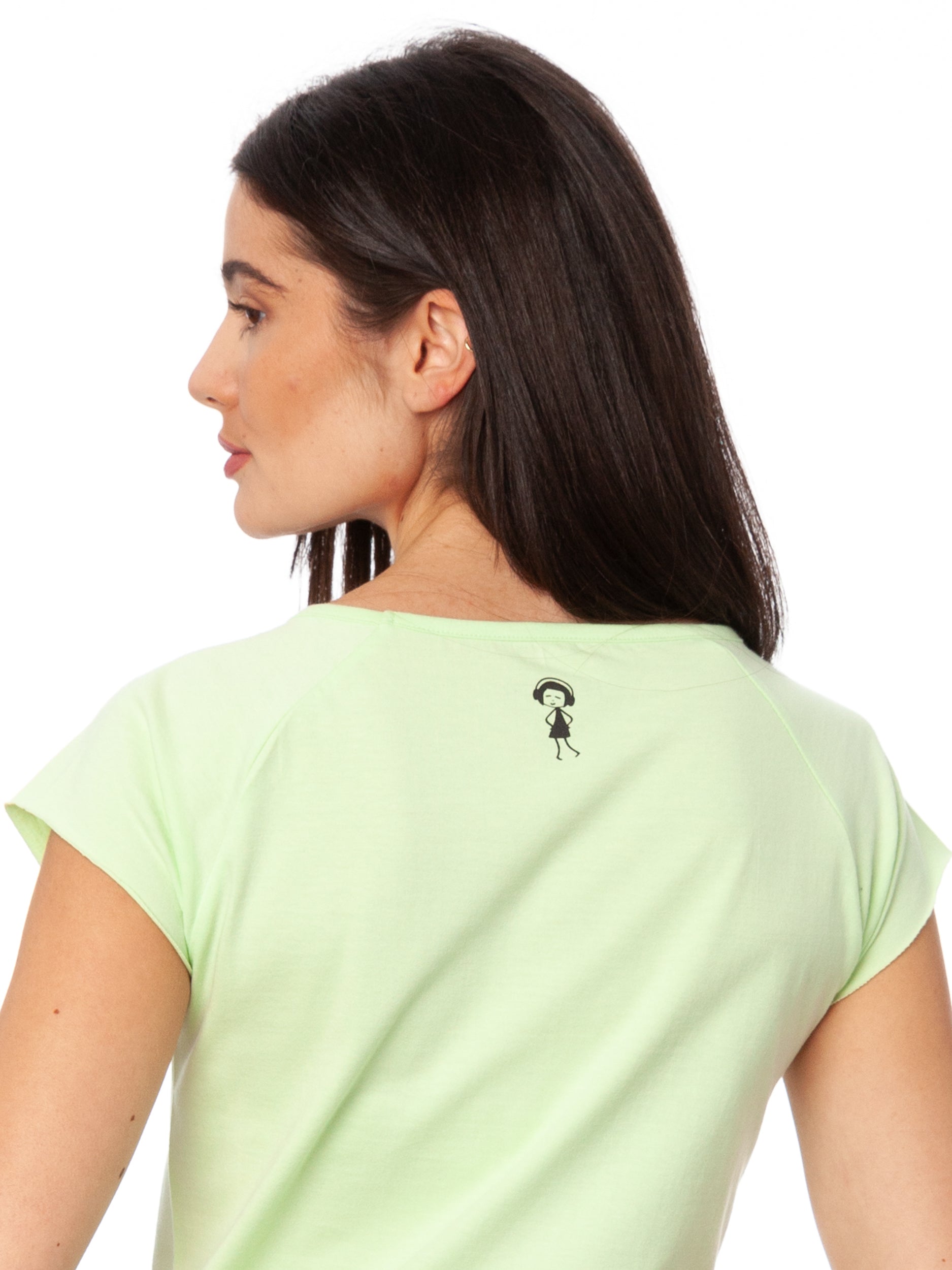 Gingko Girl Cap Sleeve lime green