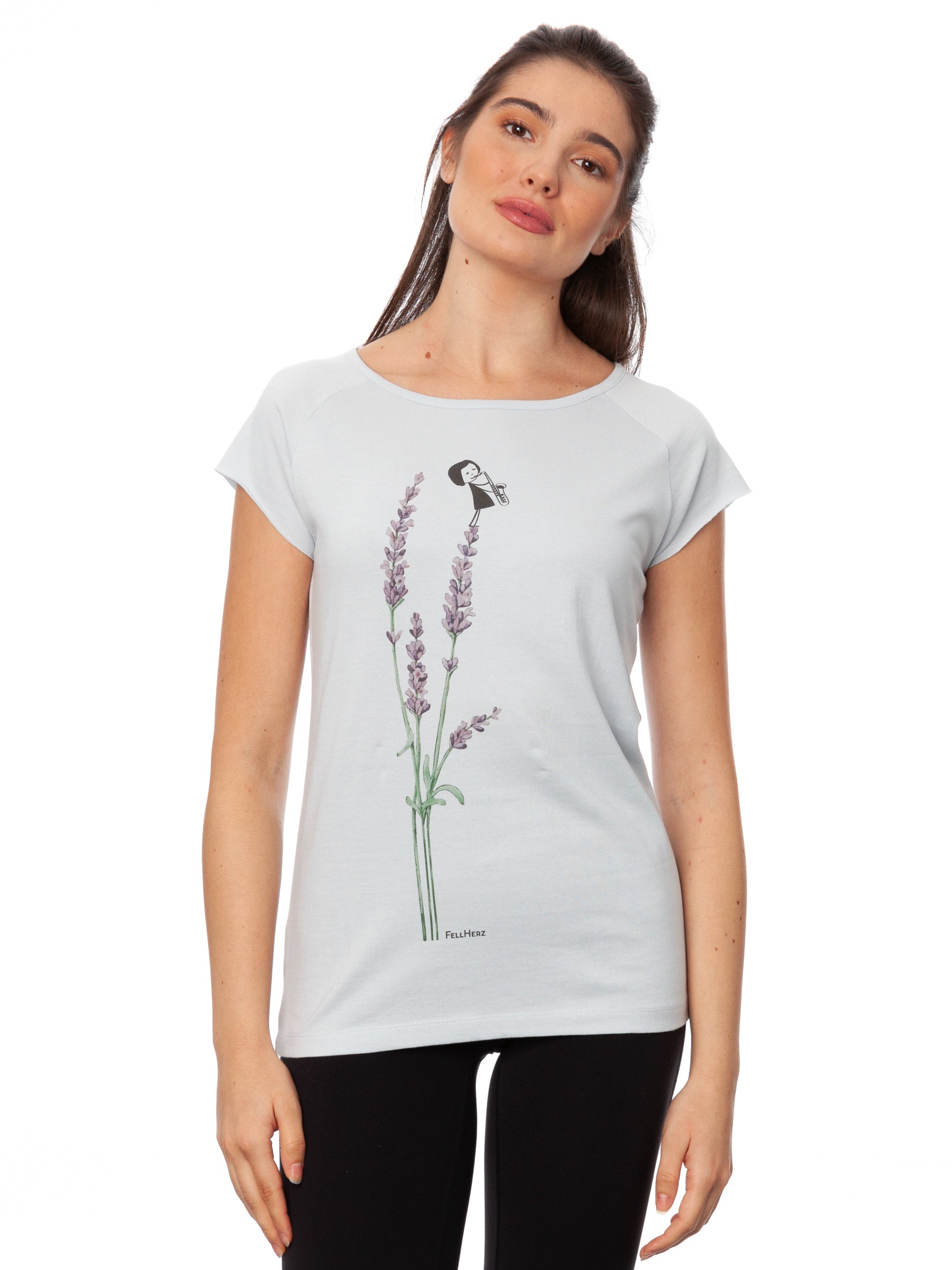 Saxofonmädchen Cap Sleeve sky blue